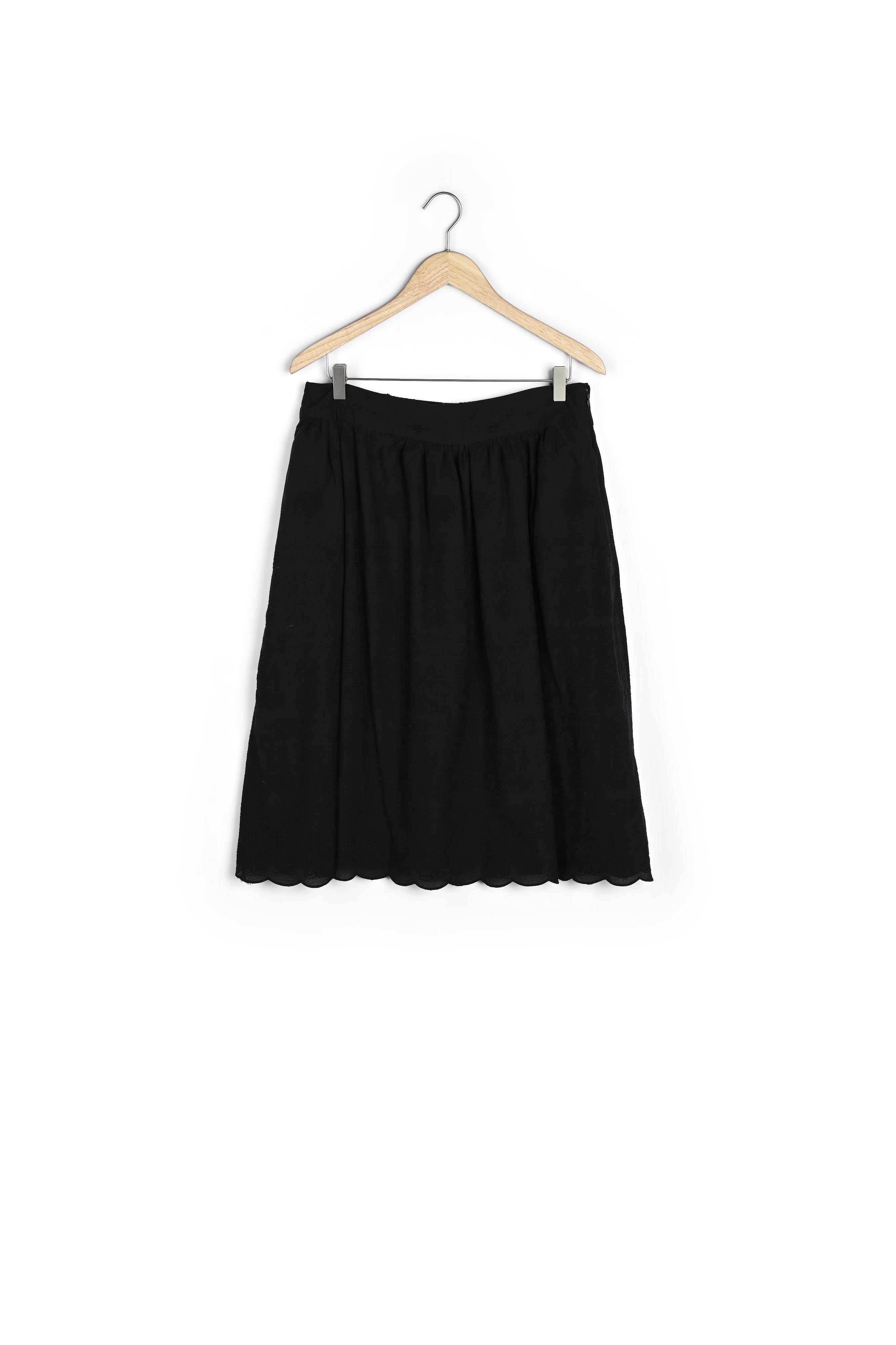 Jupe romantique en coton brodé noir Desideria Faume - seconde main