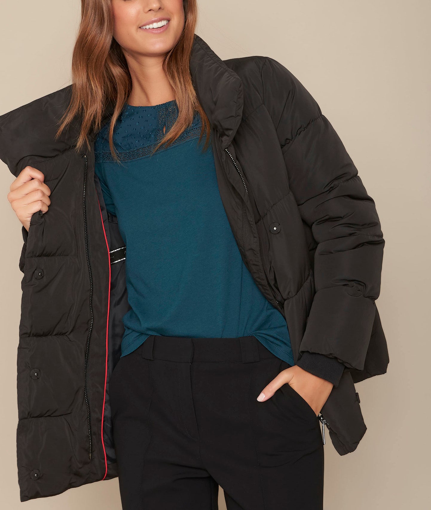 Doudoune courte noire Laure Faume - seconde main