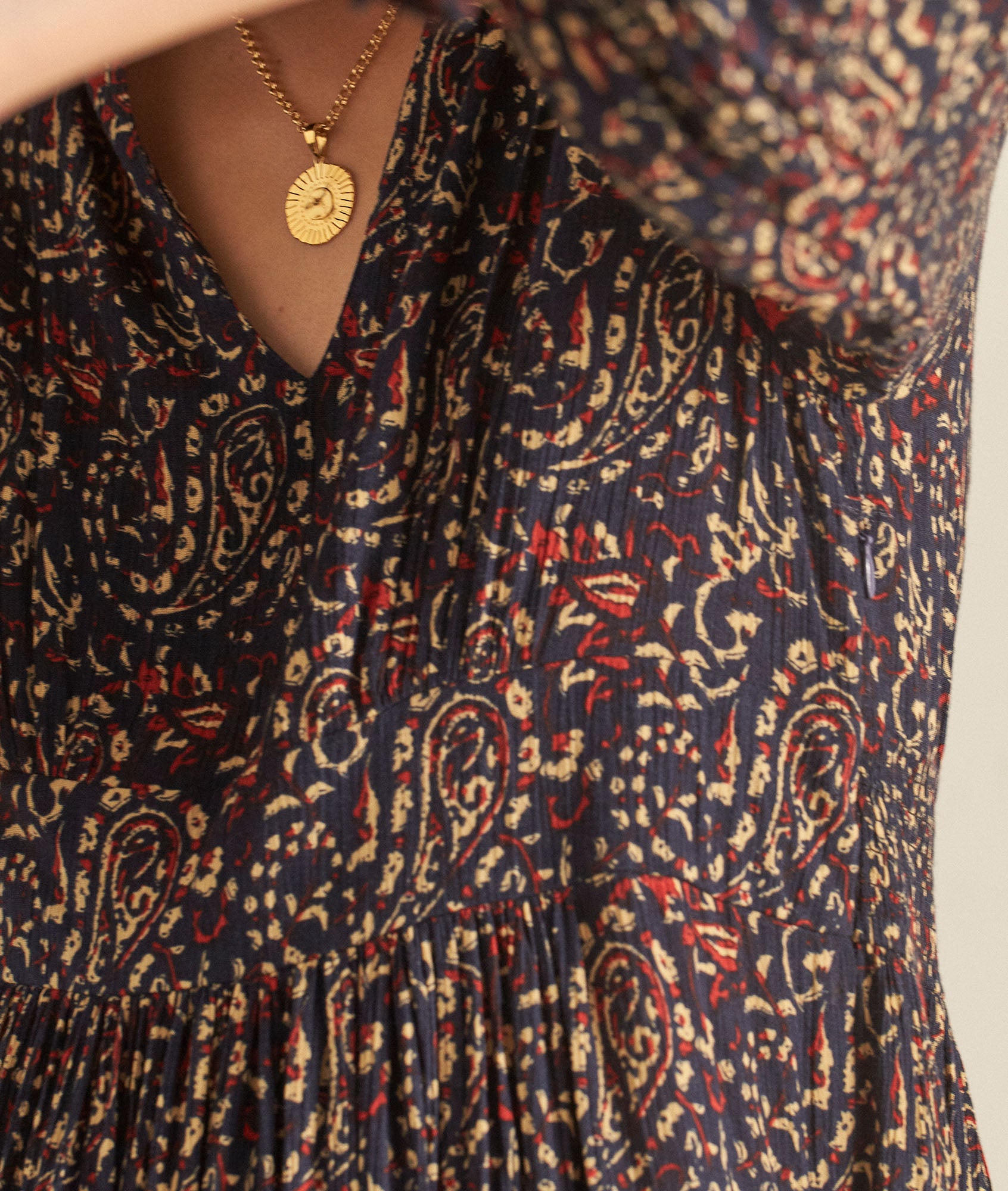 Robe longue imprimée marine HELIANA Faume - seconde main