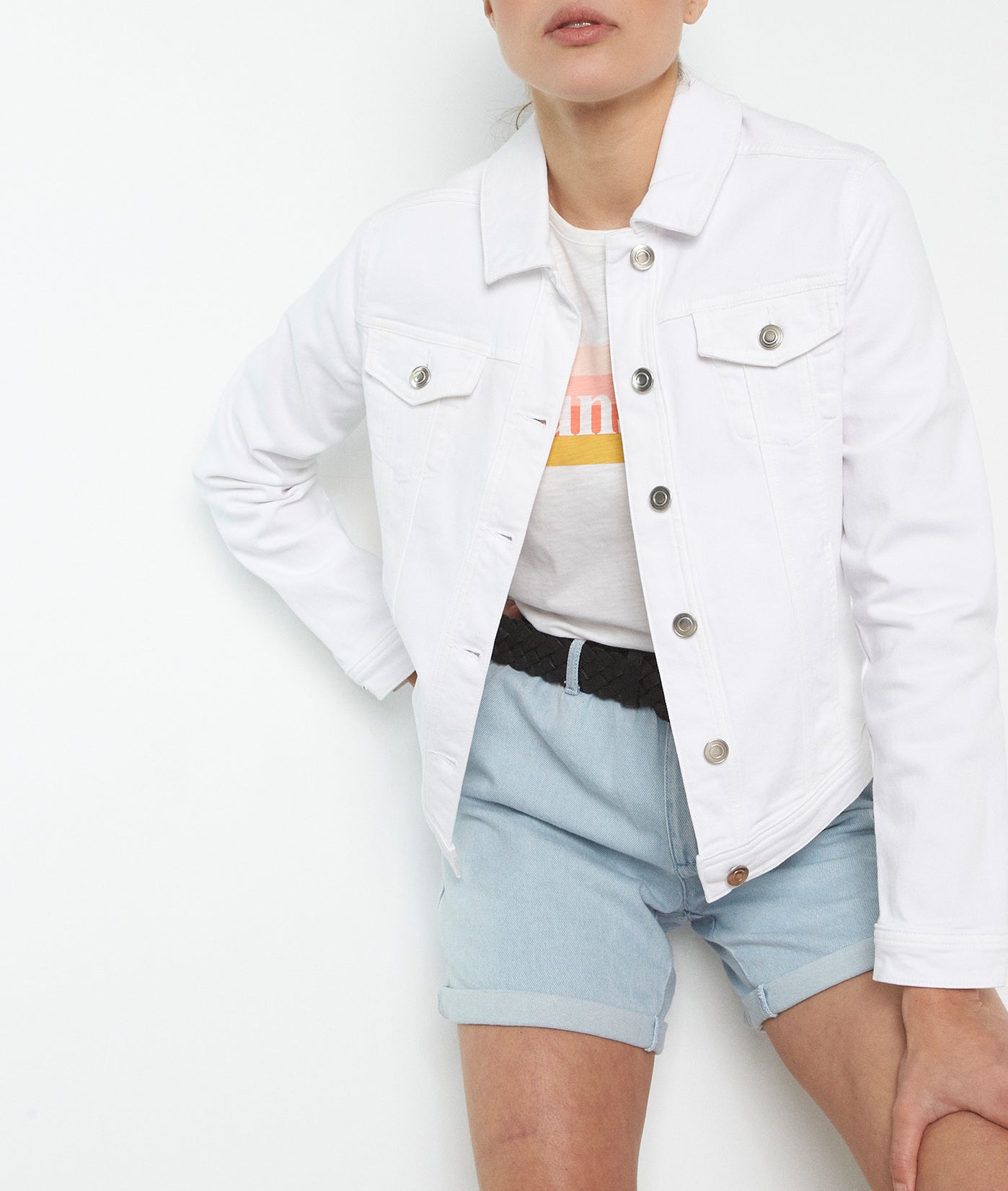 Veste en coton bio blanc Fame Faume - seconde main