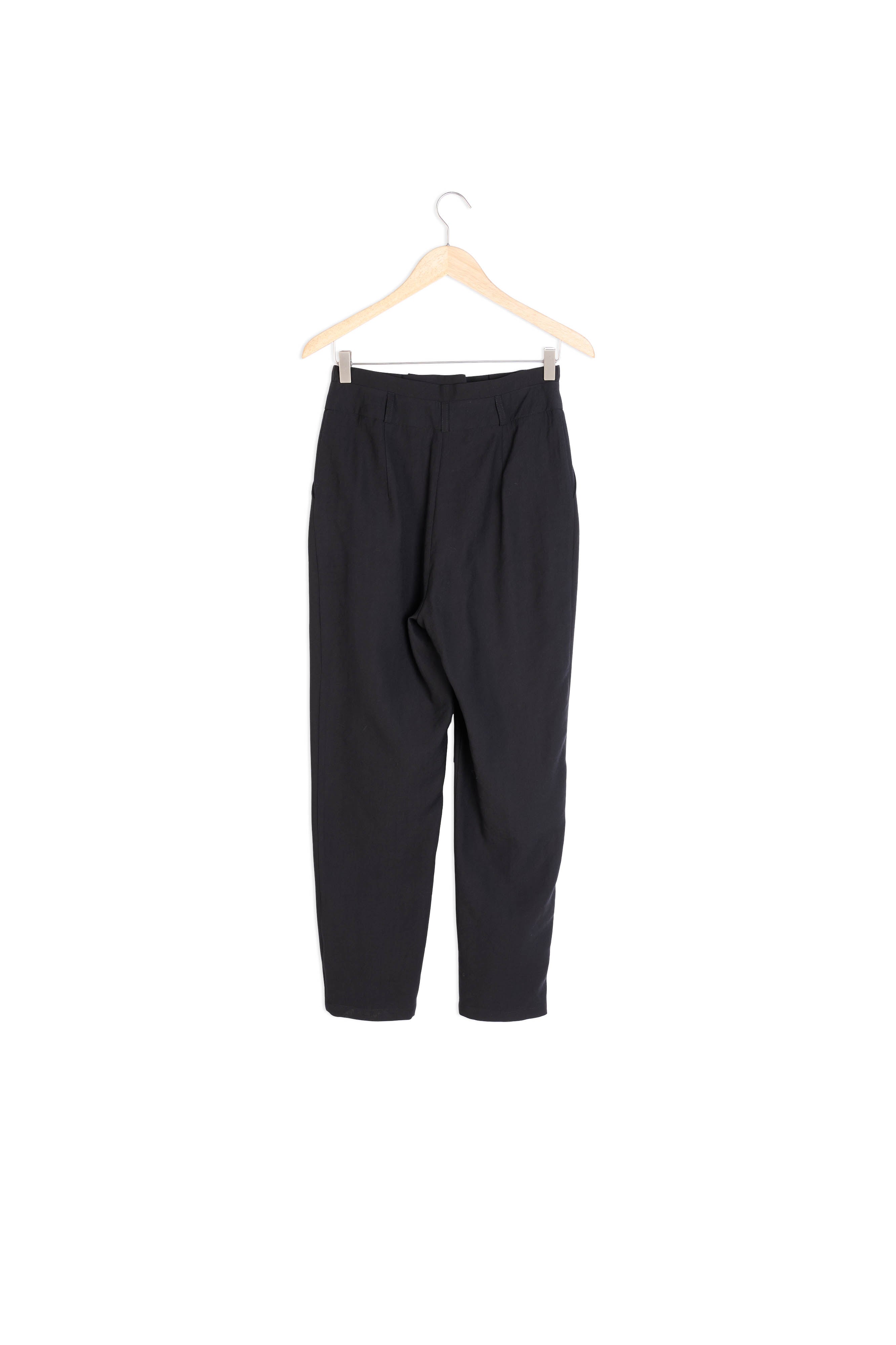 Pantalon cigarette taille haute noir Theo Faume - seconde main