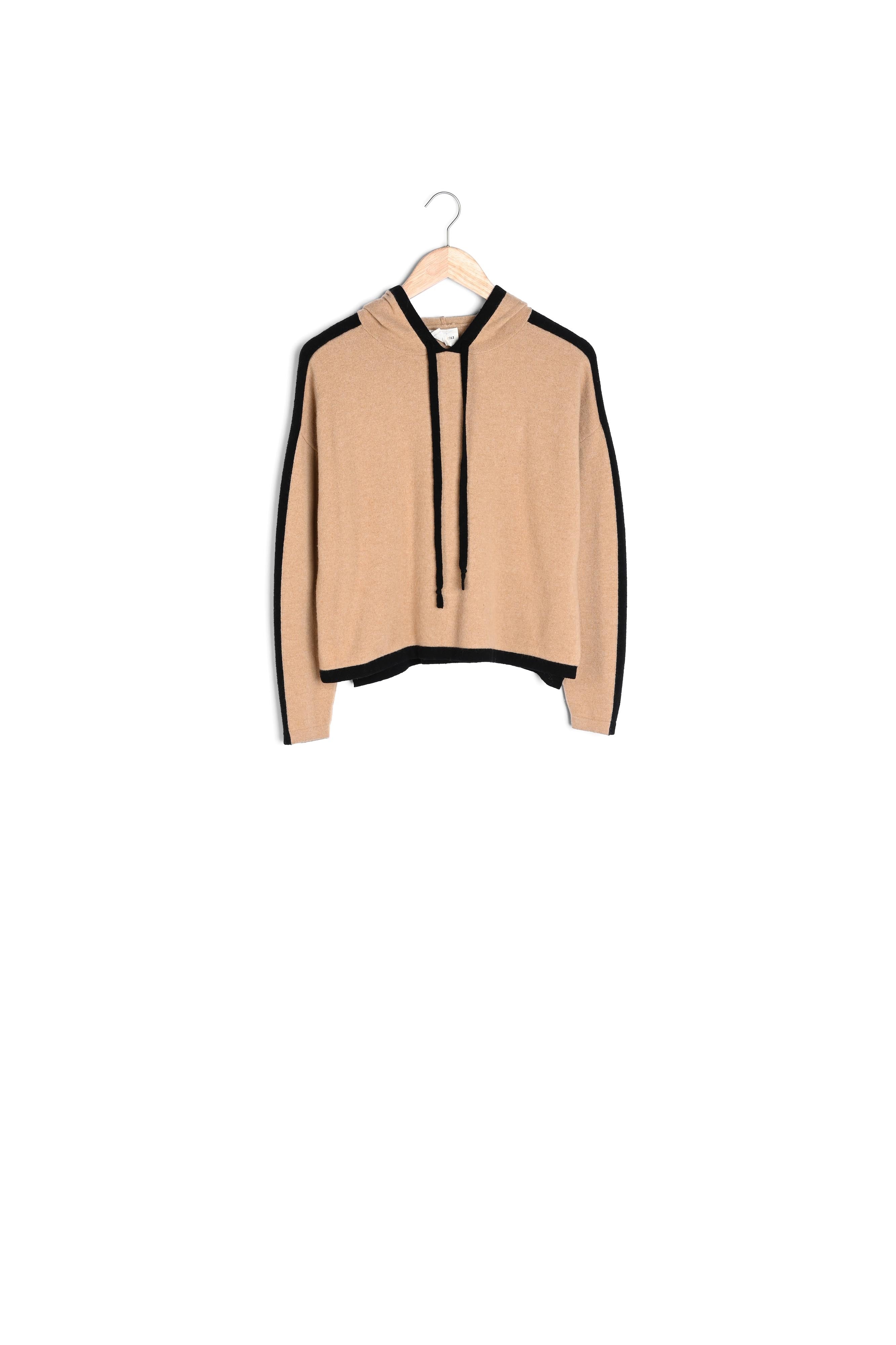 Sweat à capuche laine et cachemire havane Flashback Faume - seconde main