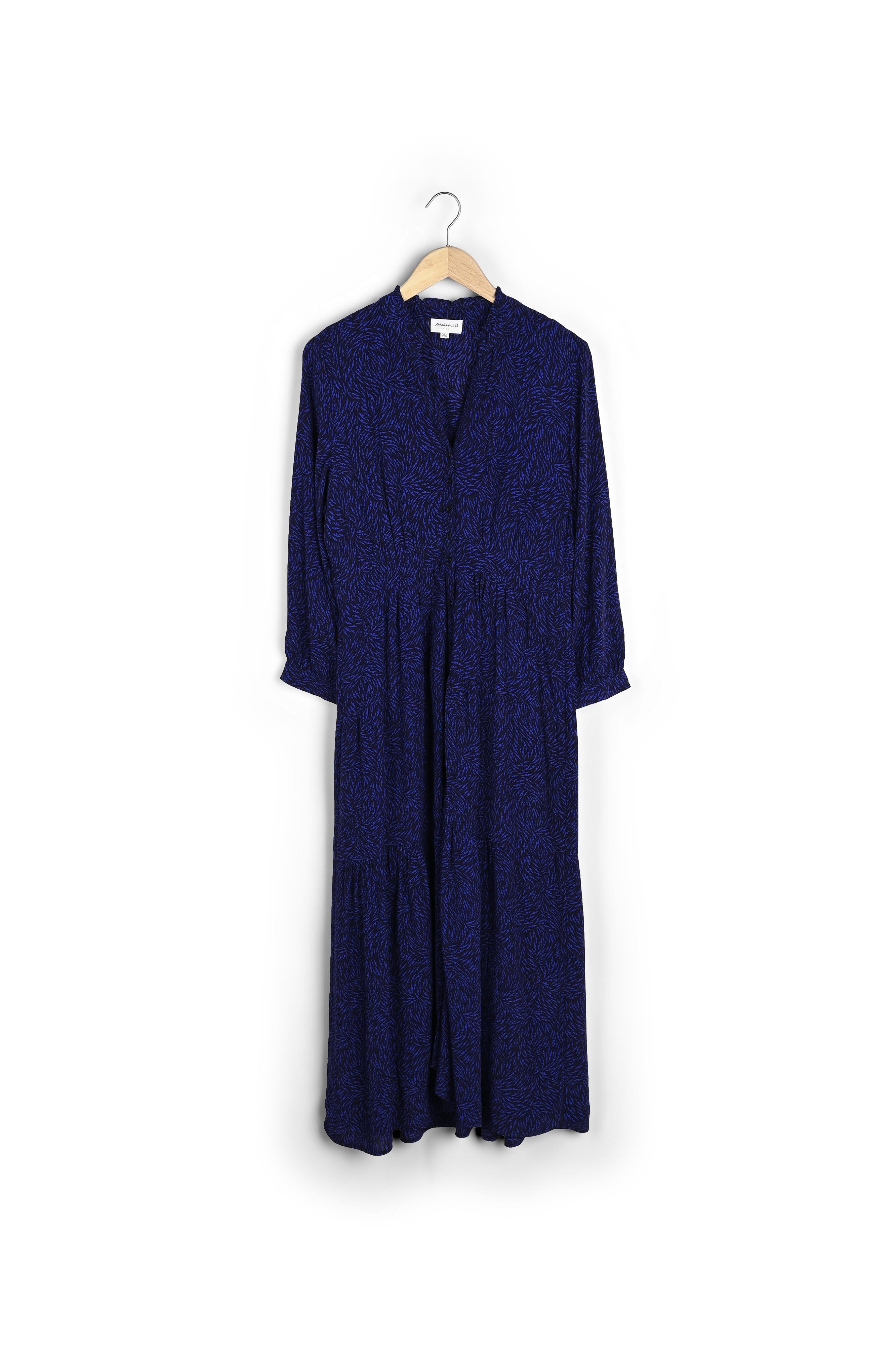 Robe longue fluide imprimée bleu vif Carola Faume - seconde main