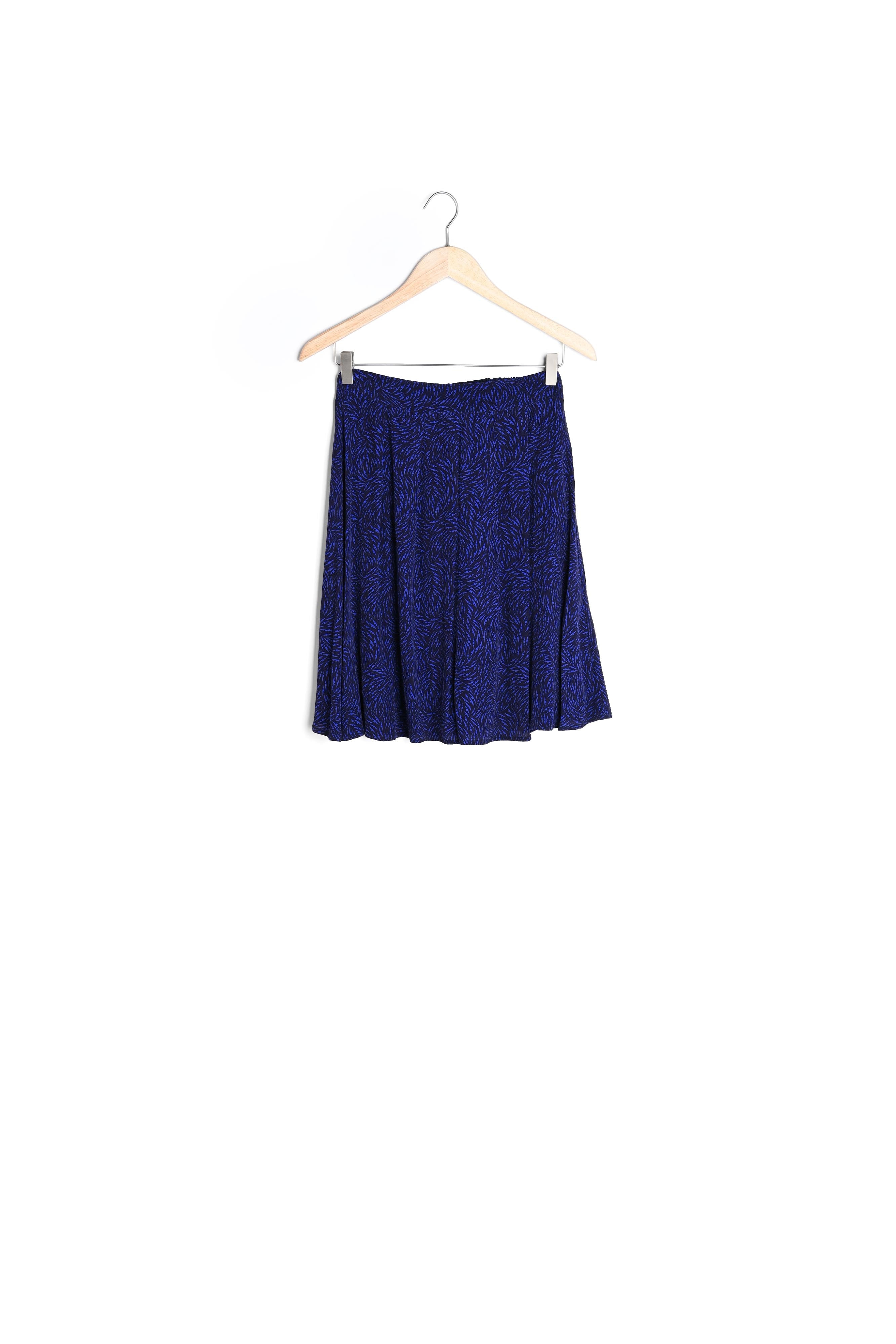 Jupe patineuse imprimée bleue Fanny Faume - seconde main