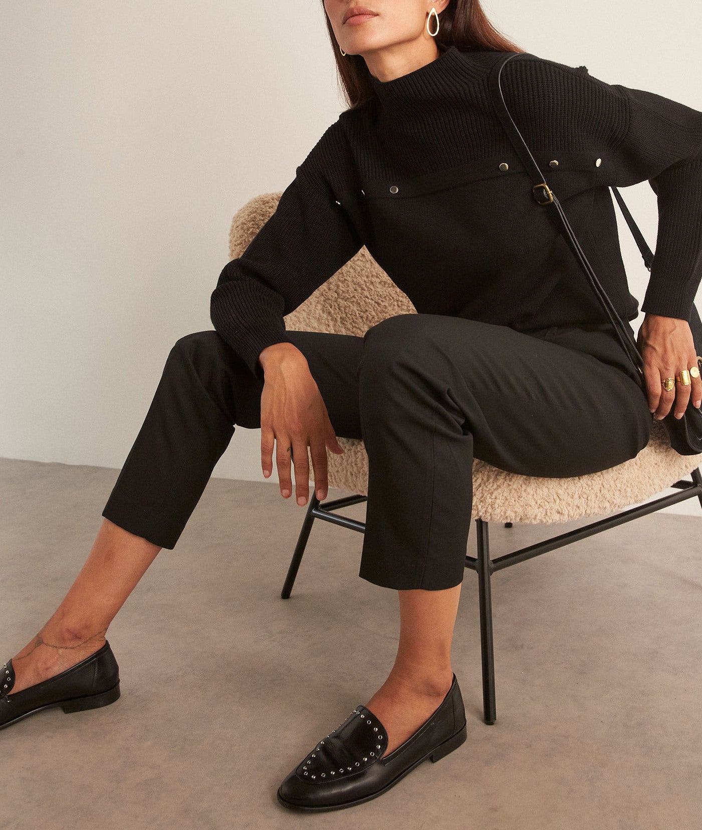 Pull en viscose EcoVero noir Brenda Faume - seconde main