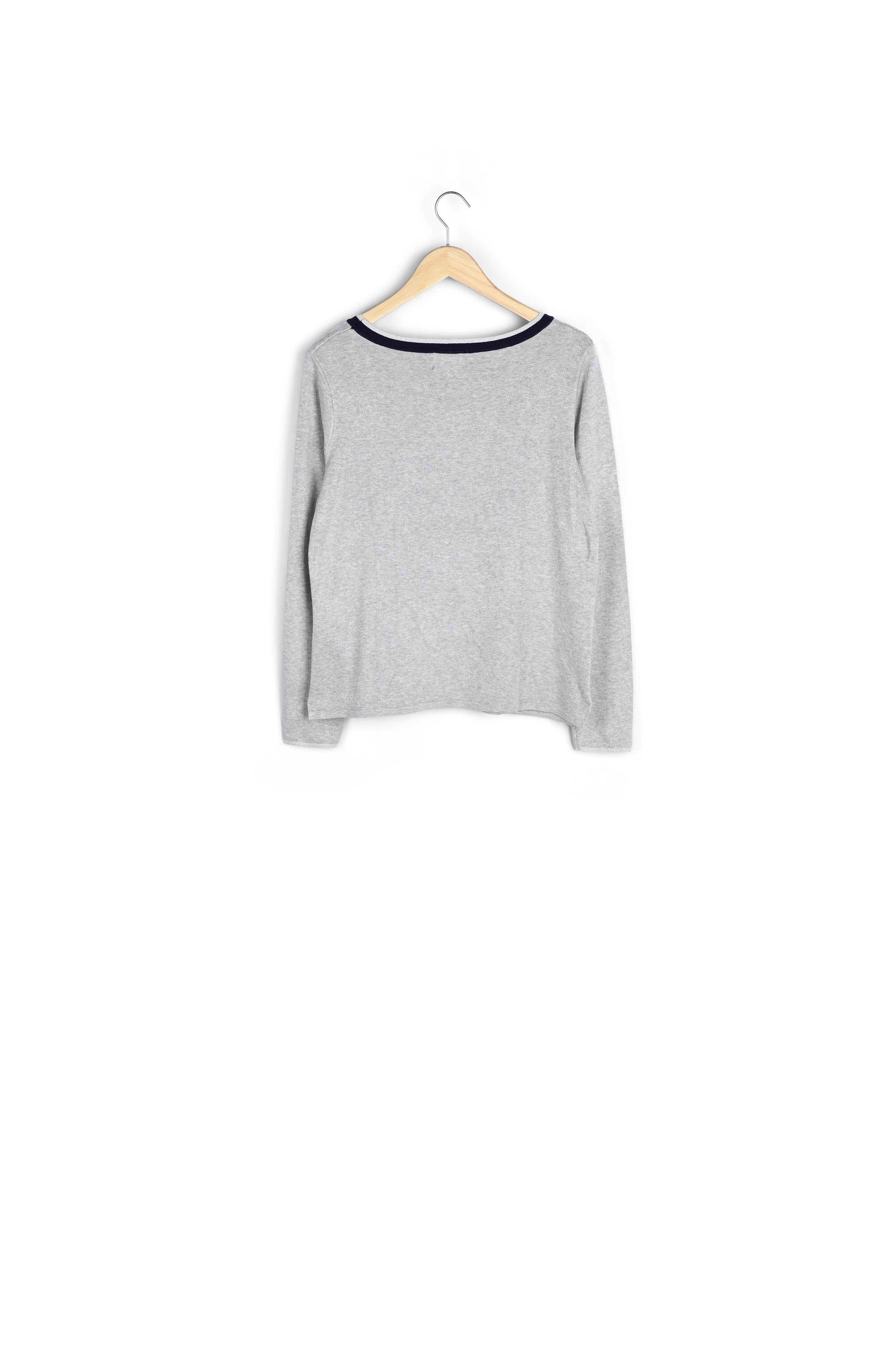 Pull à message gris chiné Family Faume - seconde main