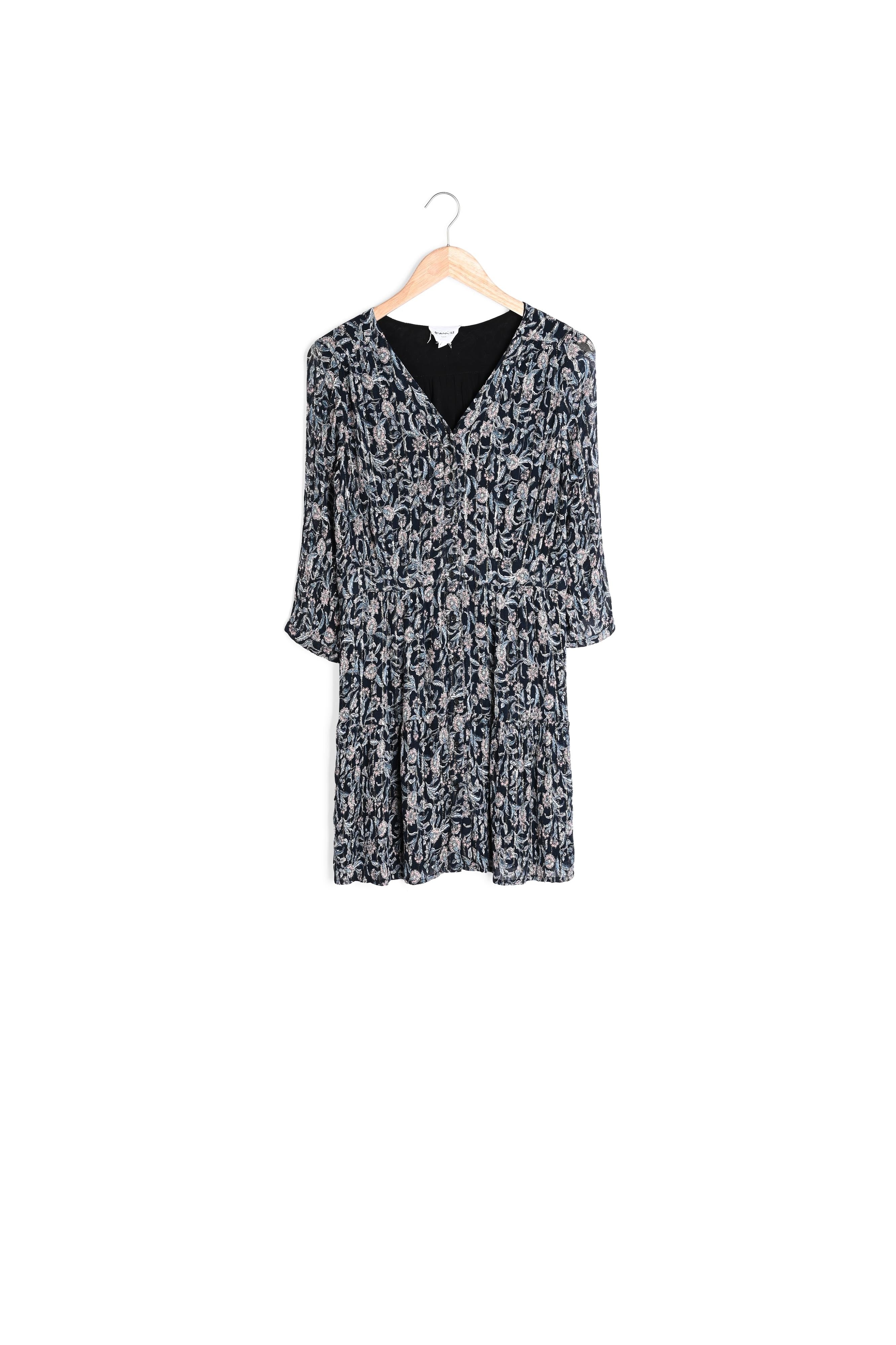 Robe bleue imprimée Louisette Faume - seconde main