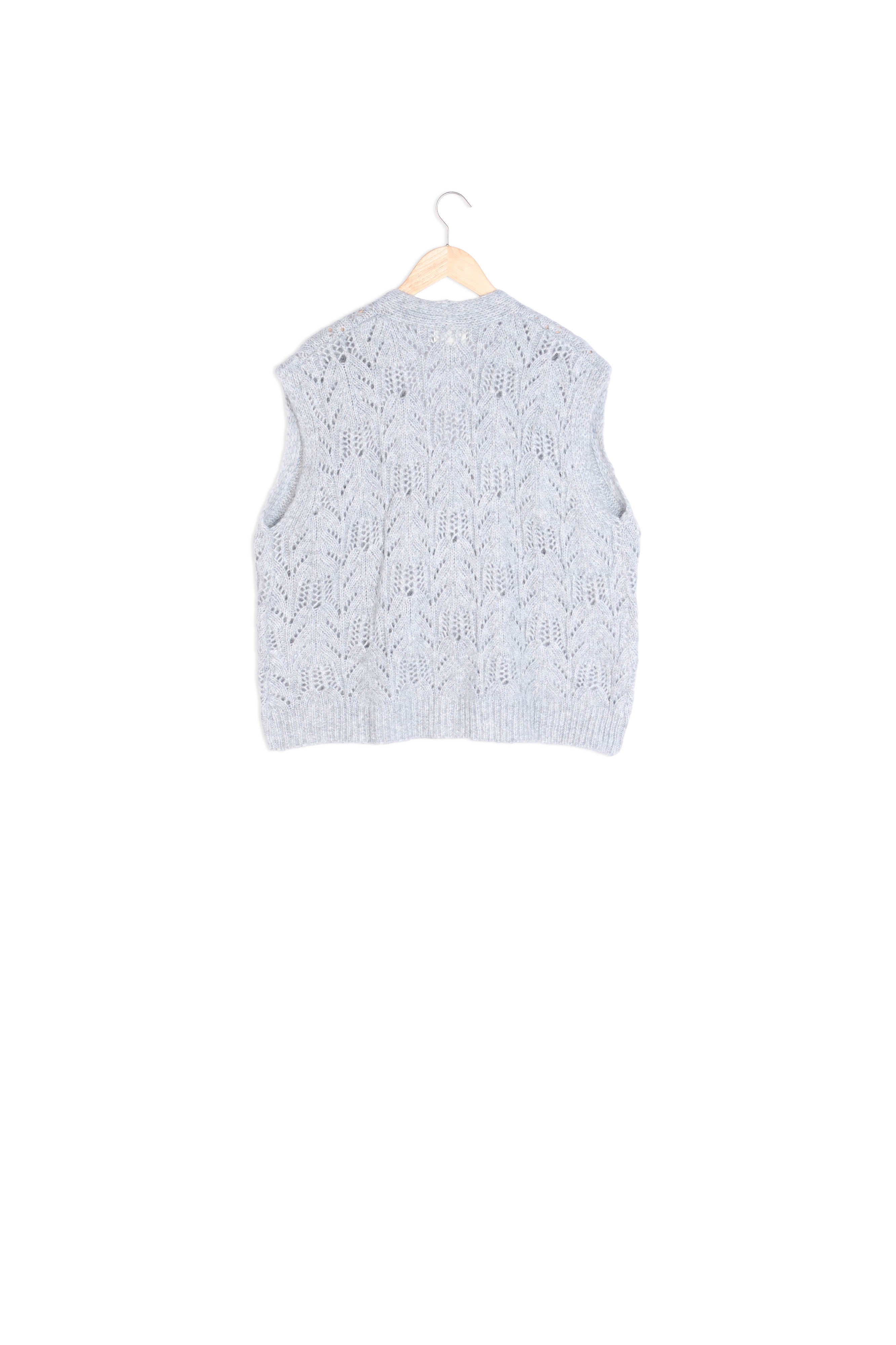 Gilet sans manches ajouré gris chiné Bawer Bis Faume - seconde main