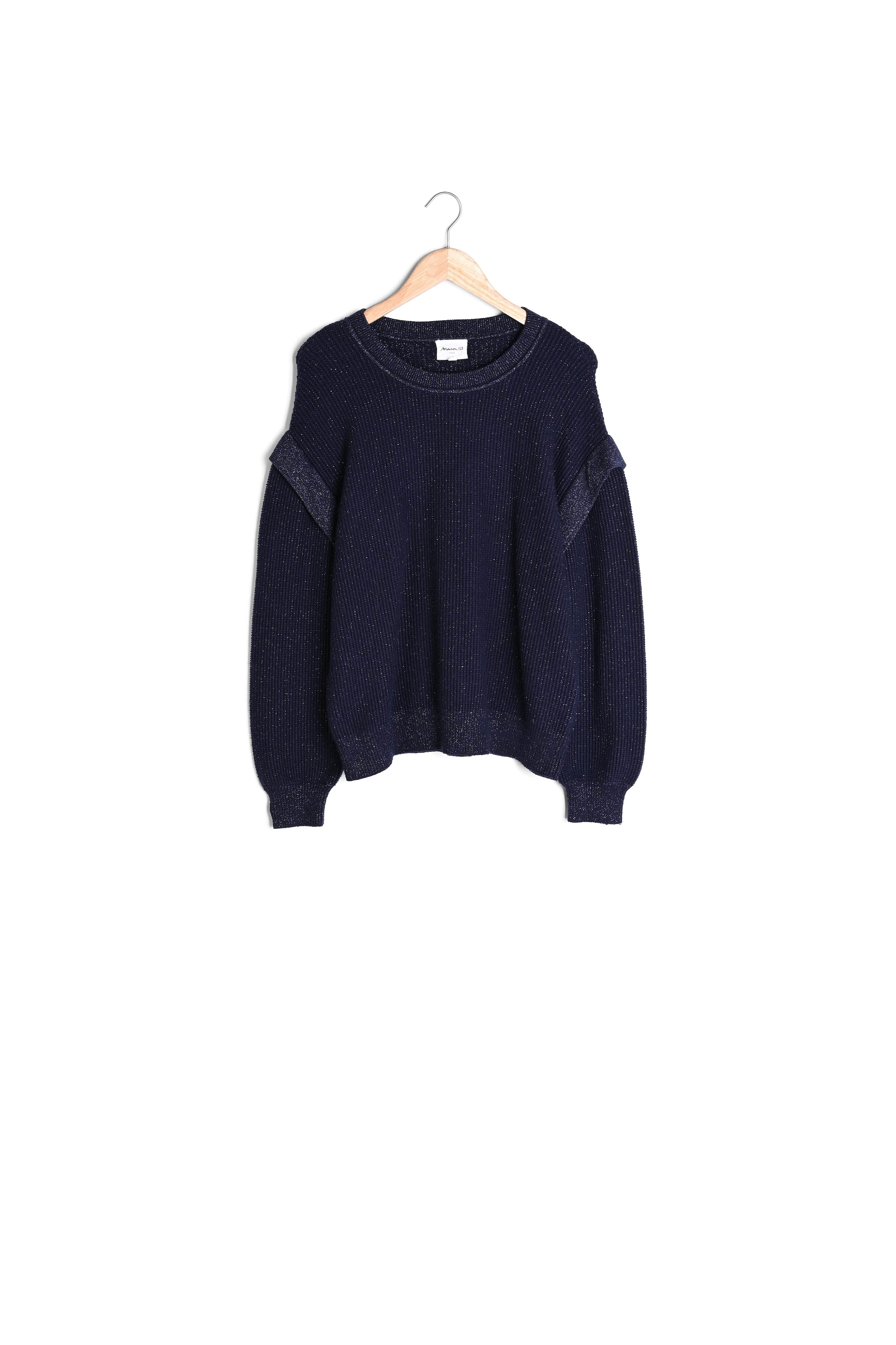 Pull oversize structuré bleu marine Tilly Faume - seconde main