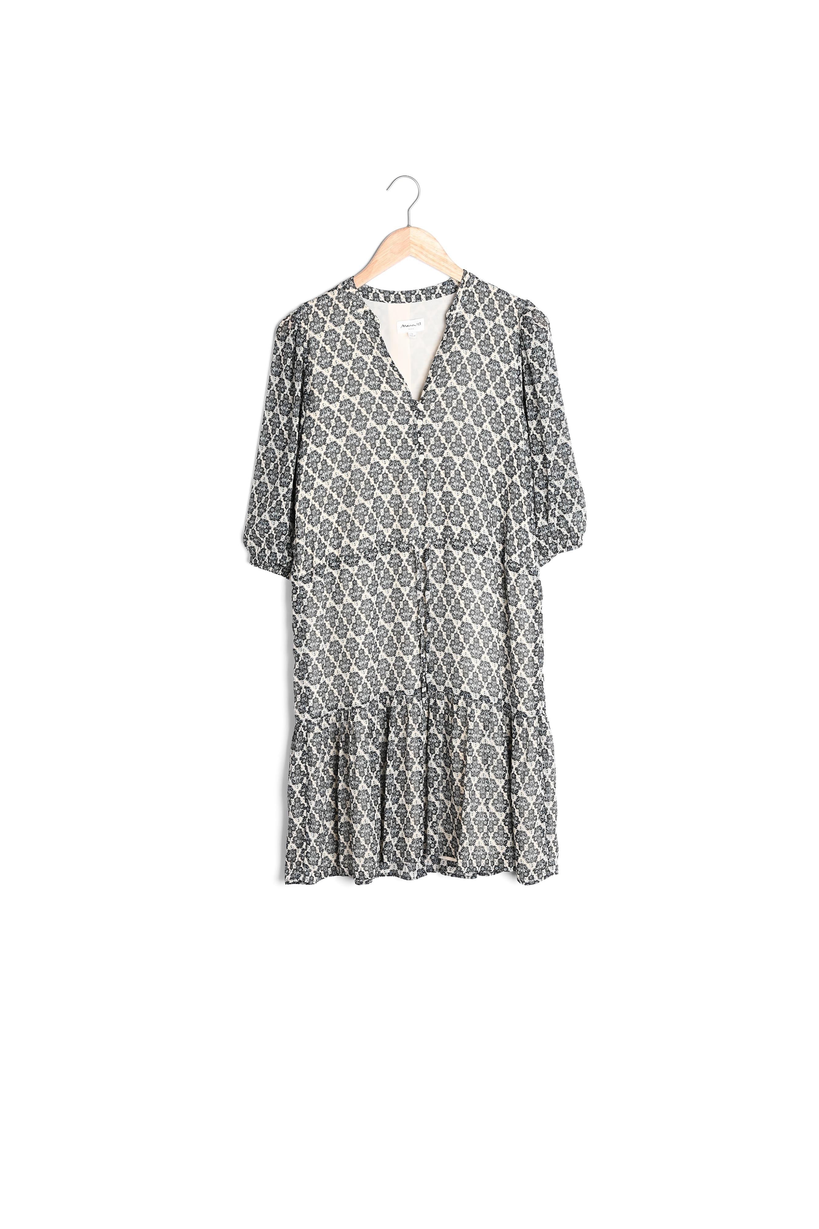 Robe mi-longue imprimée écrue Horia Faume - seconde main