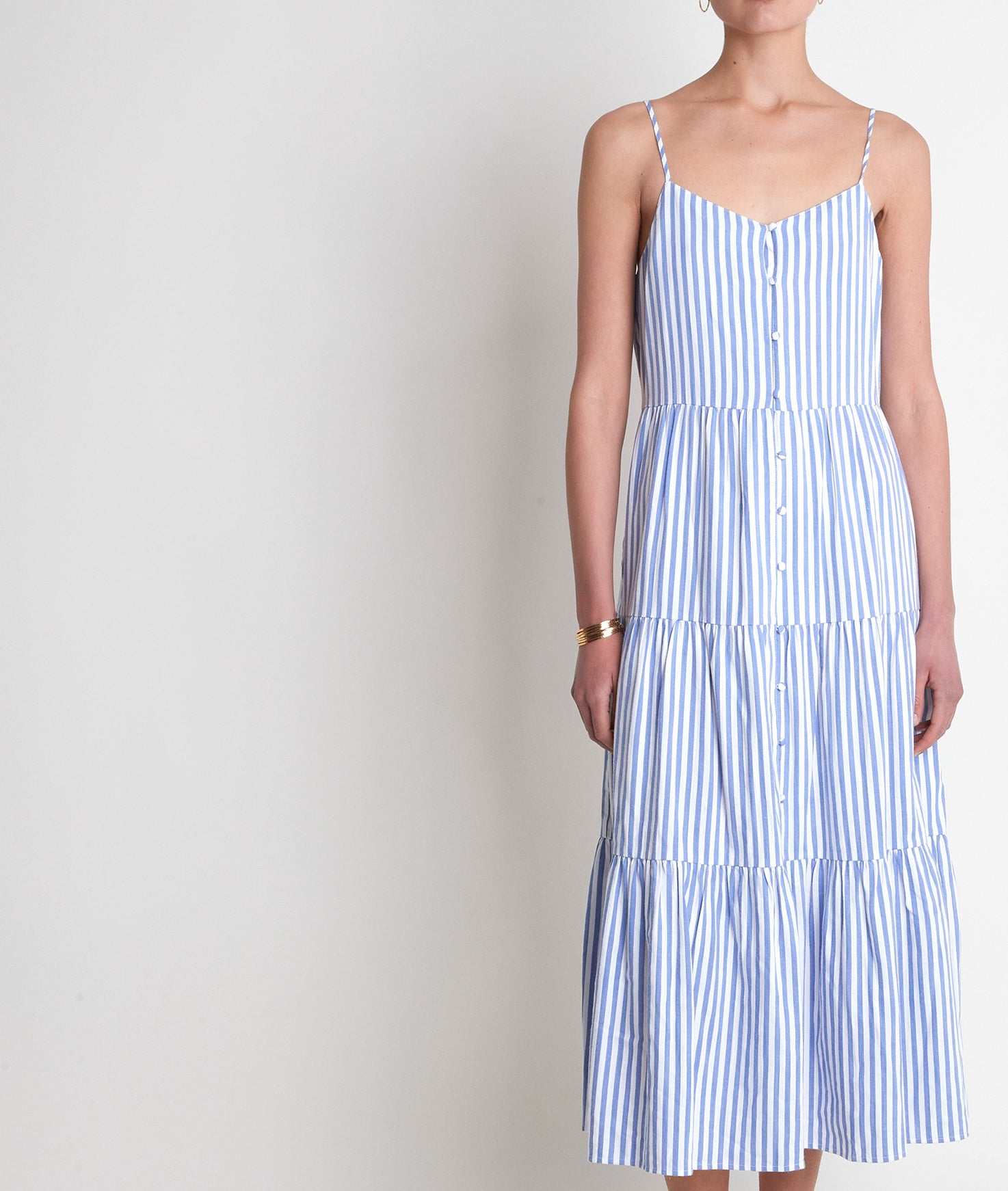 Robe longue rayée ciel Lily Faume - seconde main