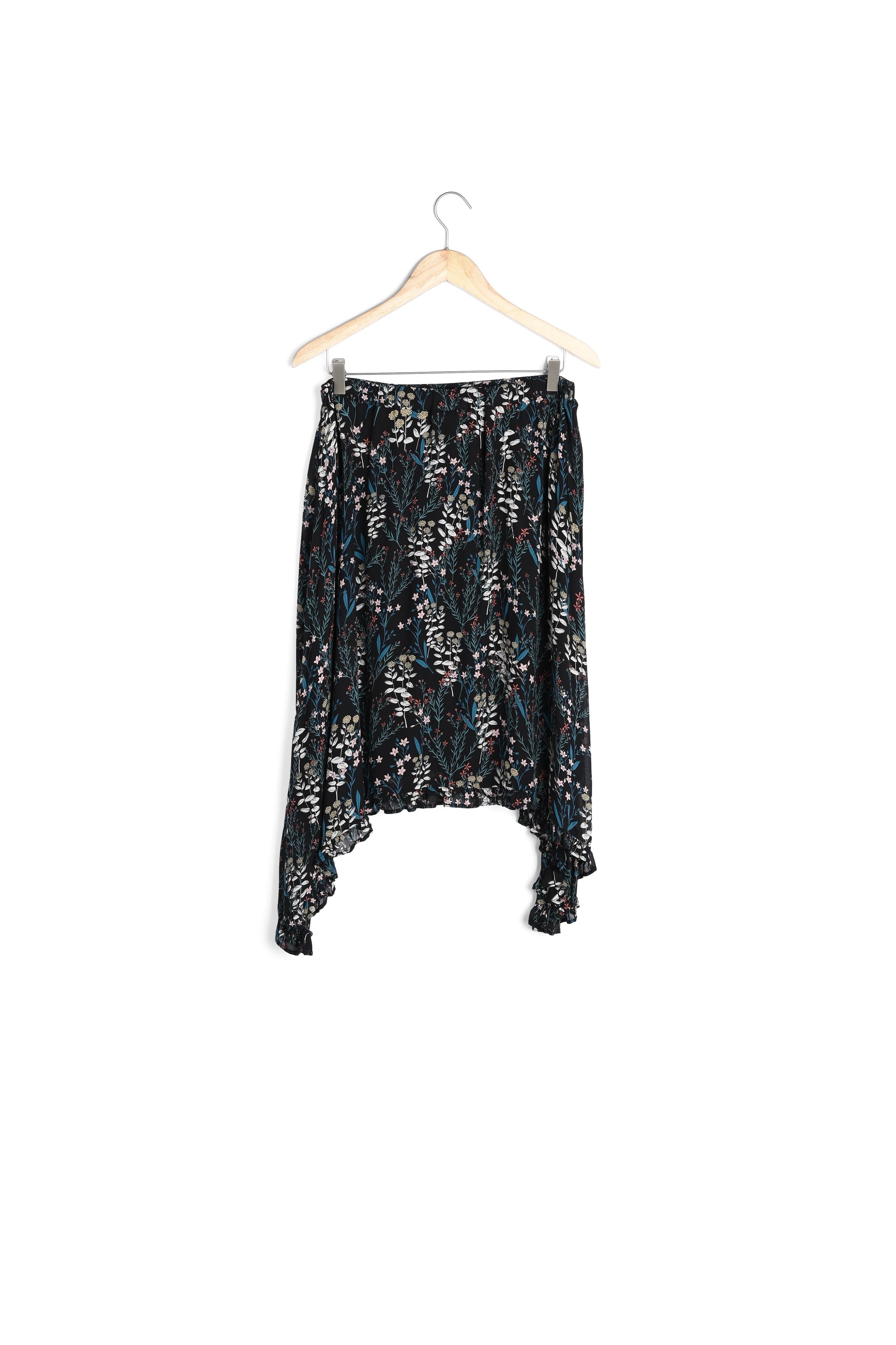 Jupe noire imprimée asymétrique Salima Faume - seconde main