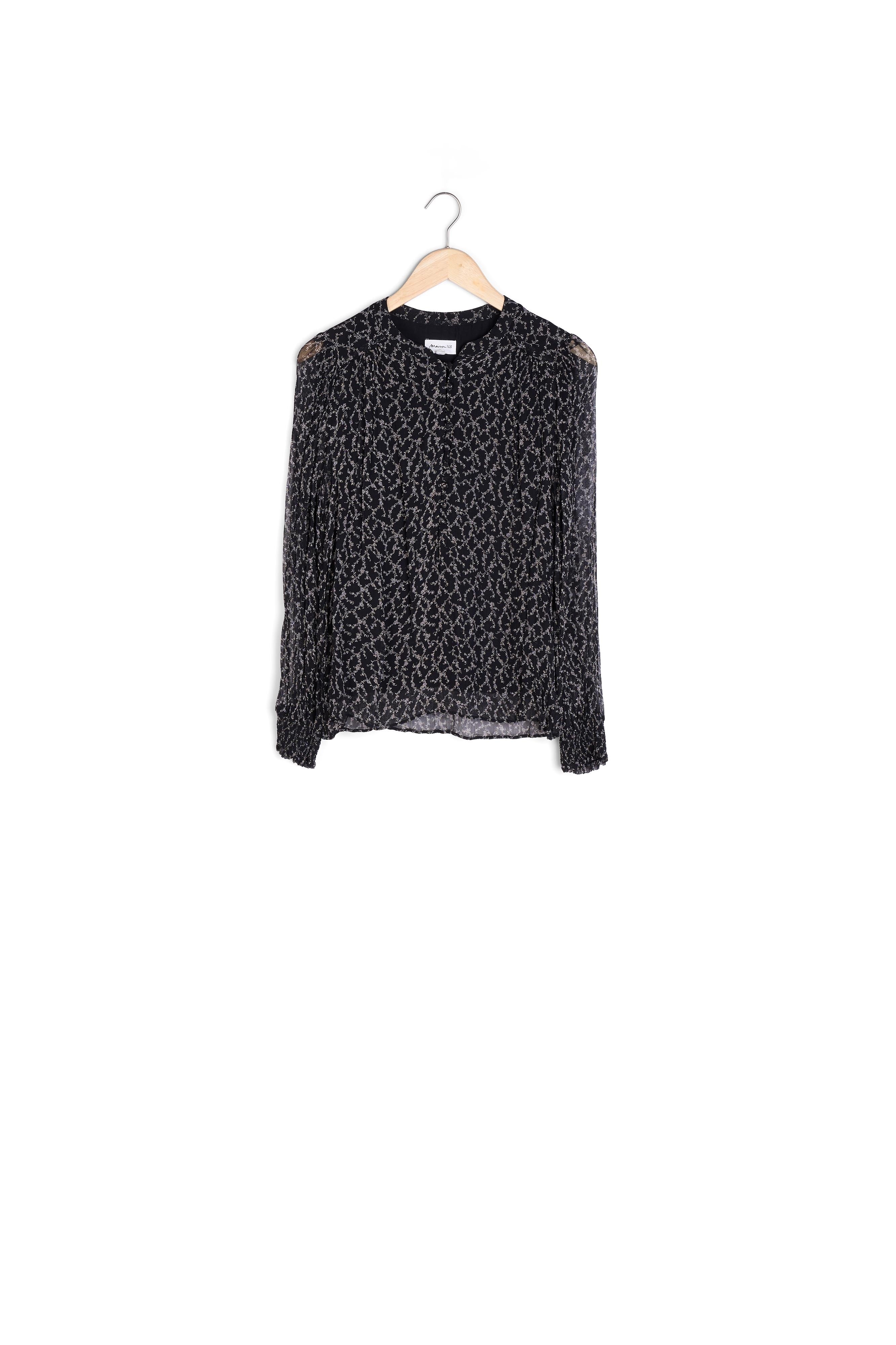 Blouse fluide imprimée noir et blanc Anais Faume - seconde main