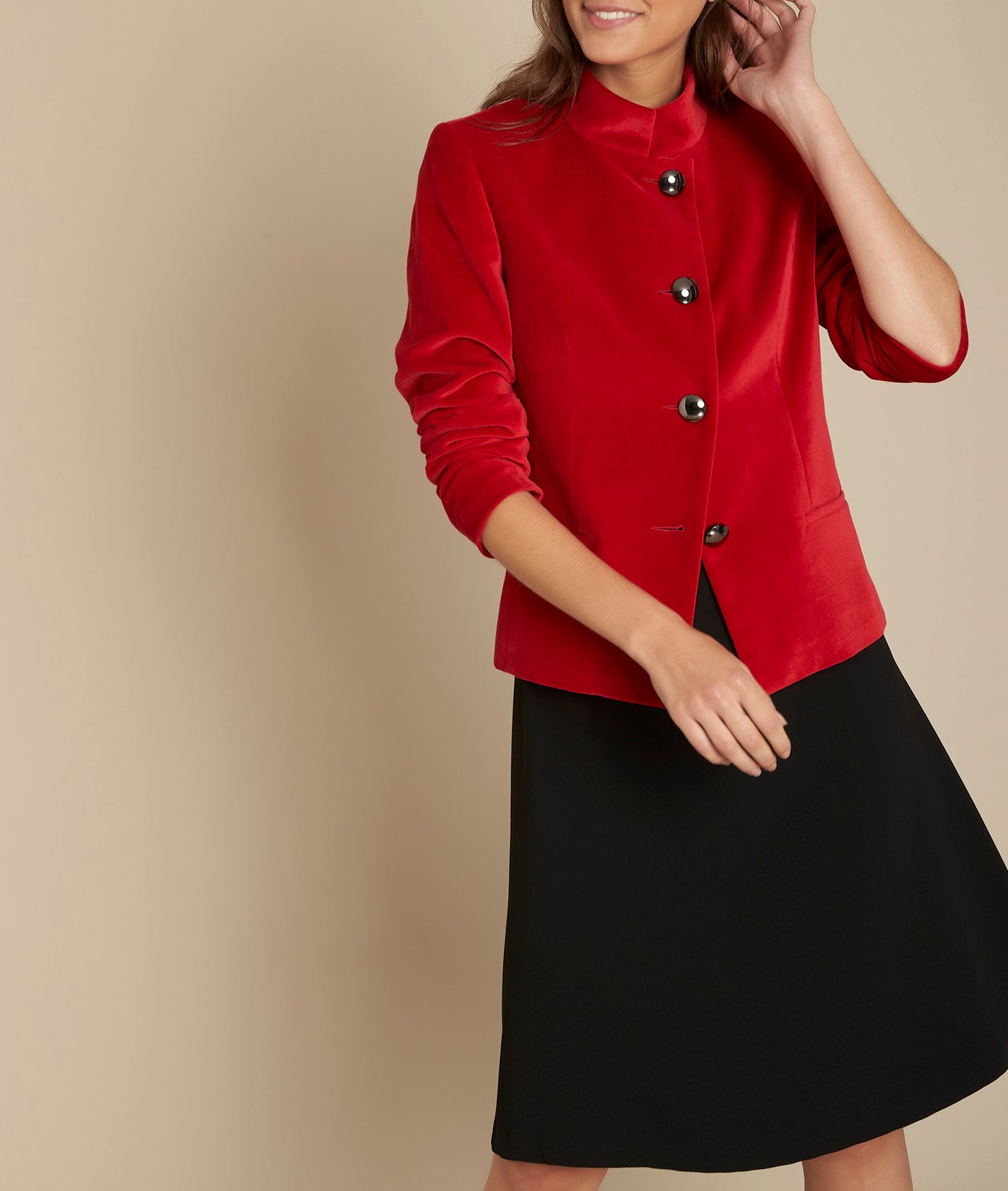 Veste en velours rouge Bergame Faume - seconde main
