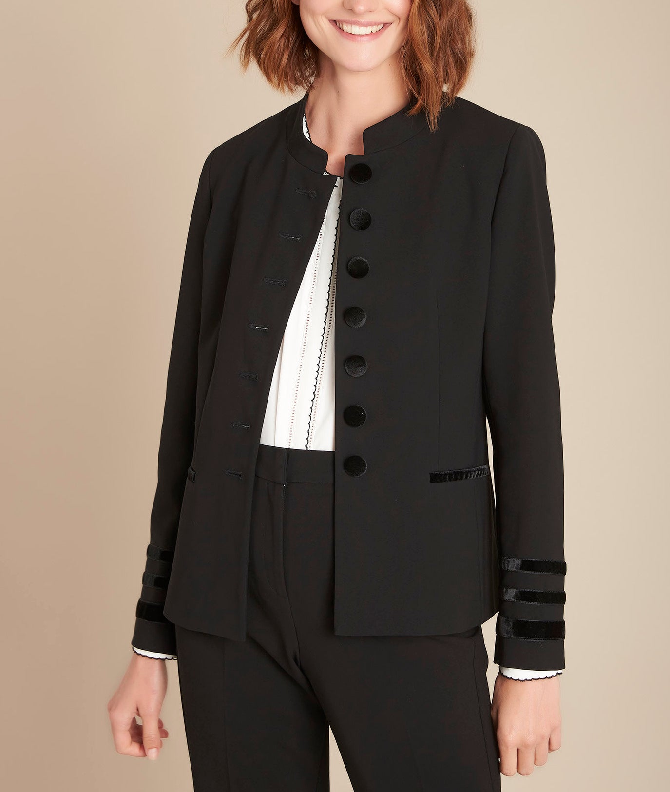 Veste en microfibre détails velours Billy Faume - seconde main