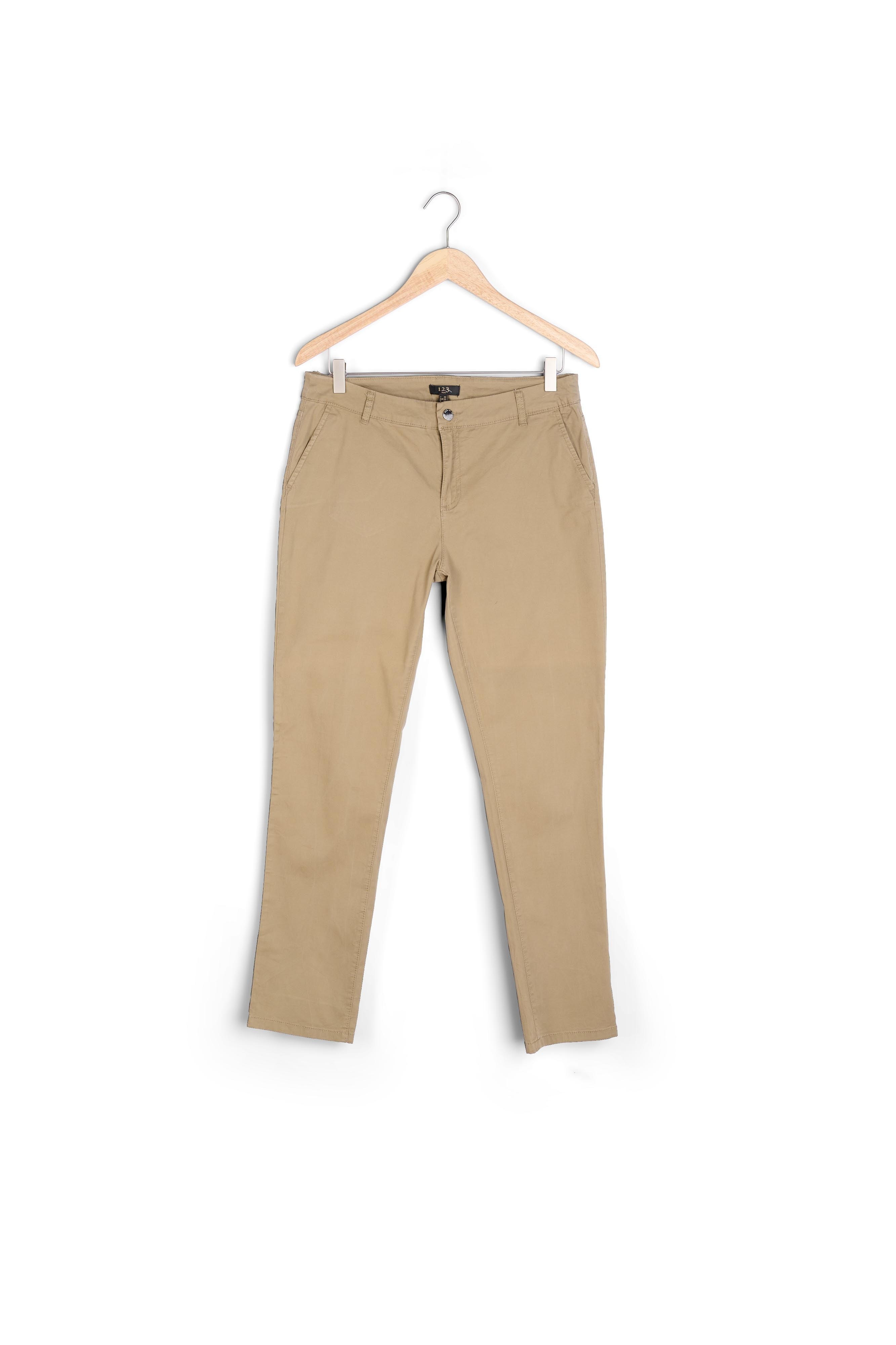 Pantalon kaki chino ceinture fantaisie Francis Faume - seconde main
