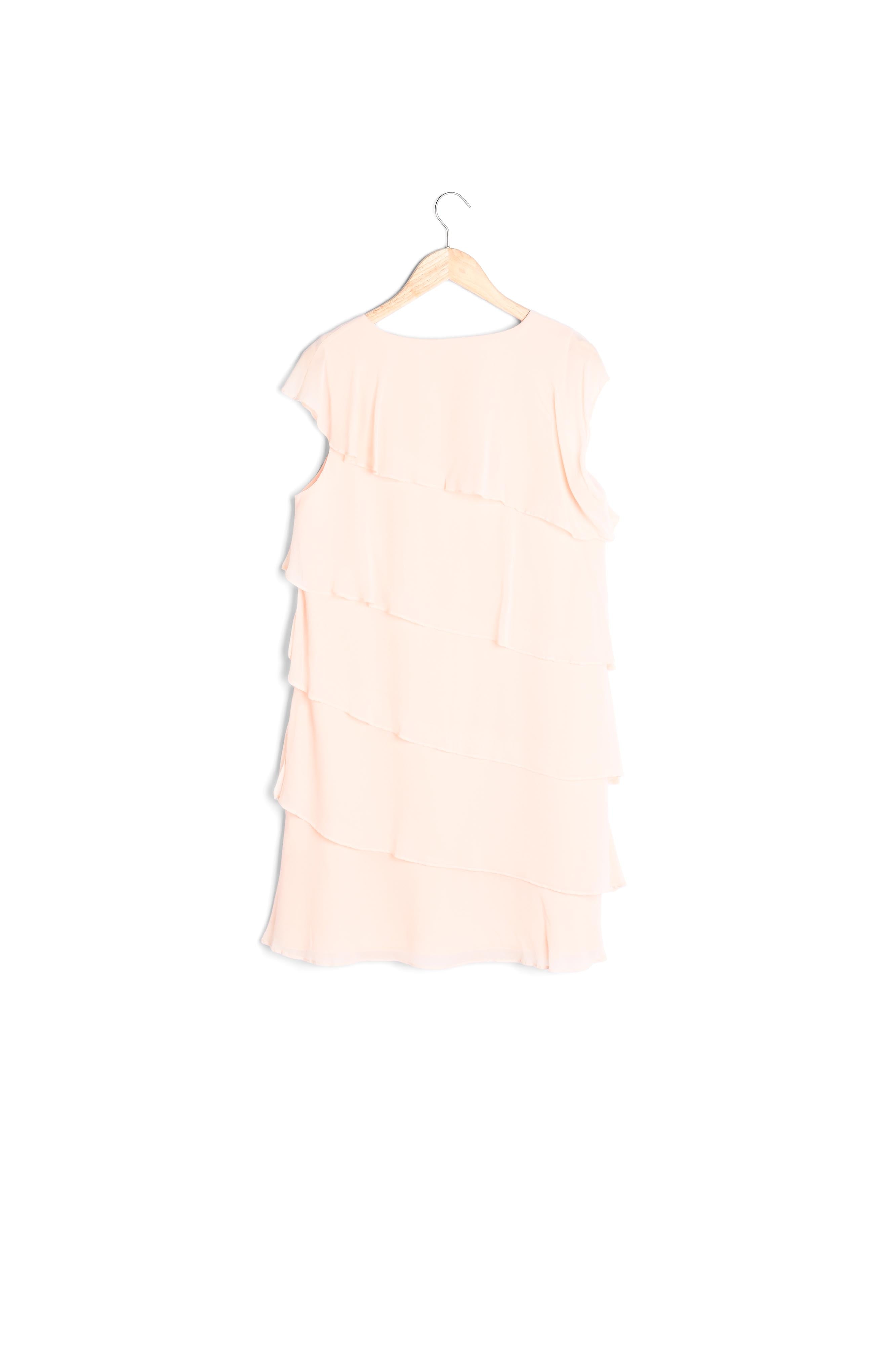 Robe nude en soie à volants Oly Faume - seconde main