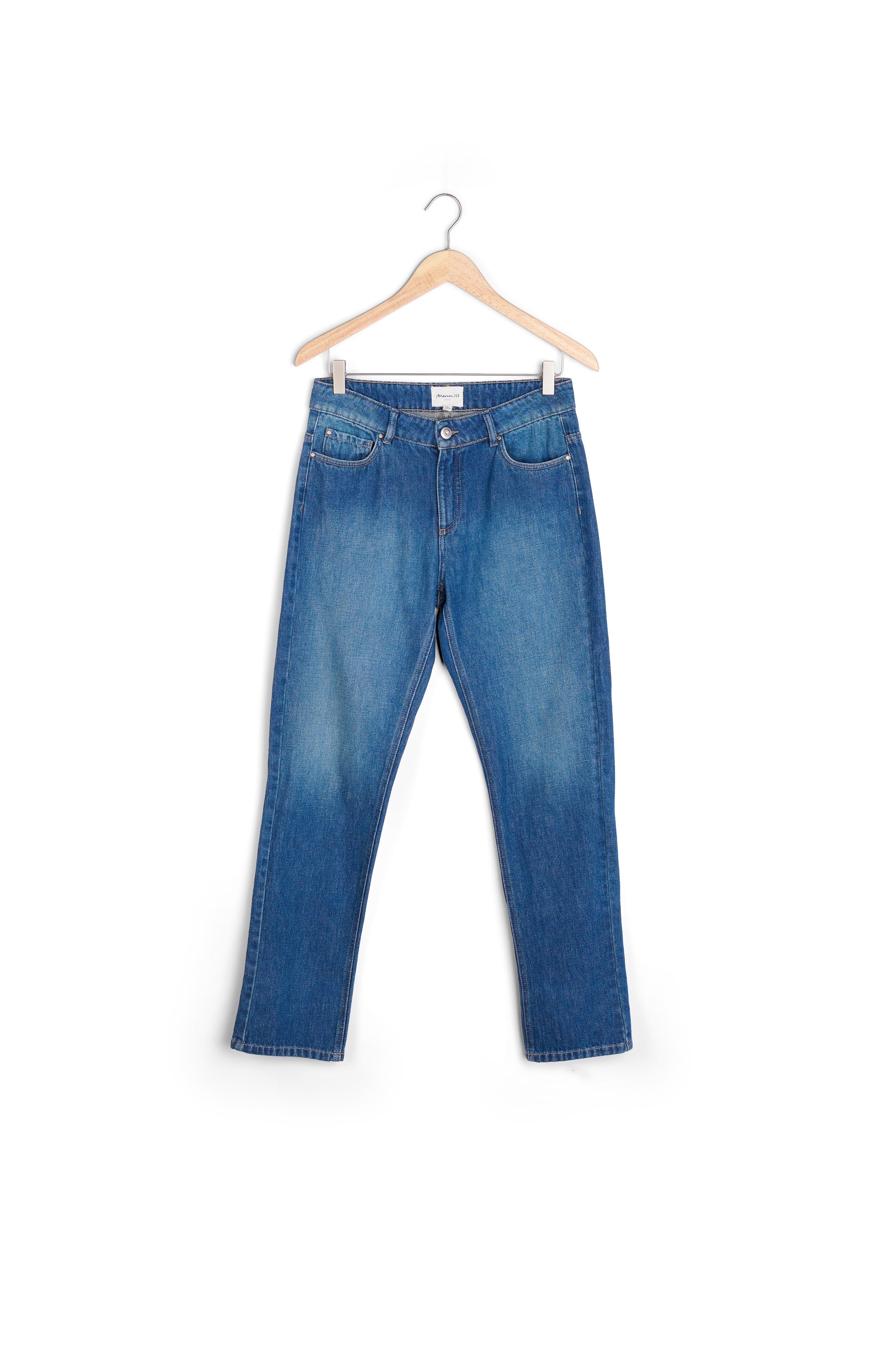 Jean droit à revers en denim délavé Prunelle Faume - seconde main