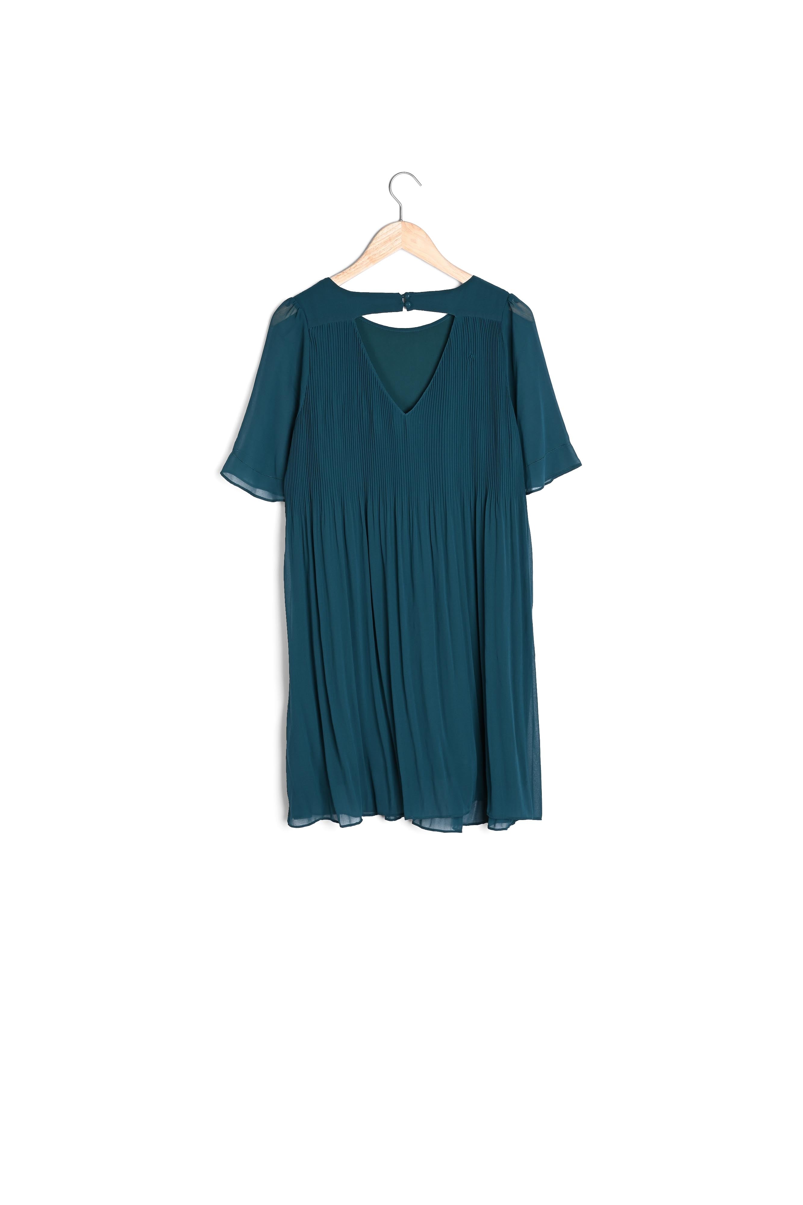 Robe verte plissée Coralia Faume - seconde main
