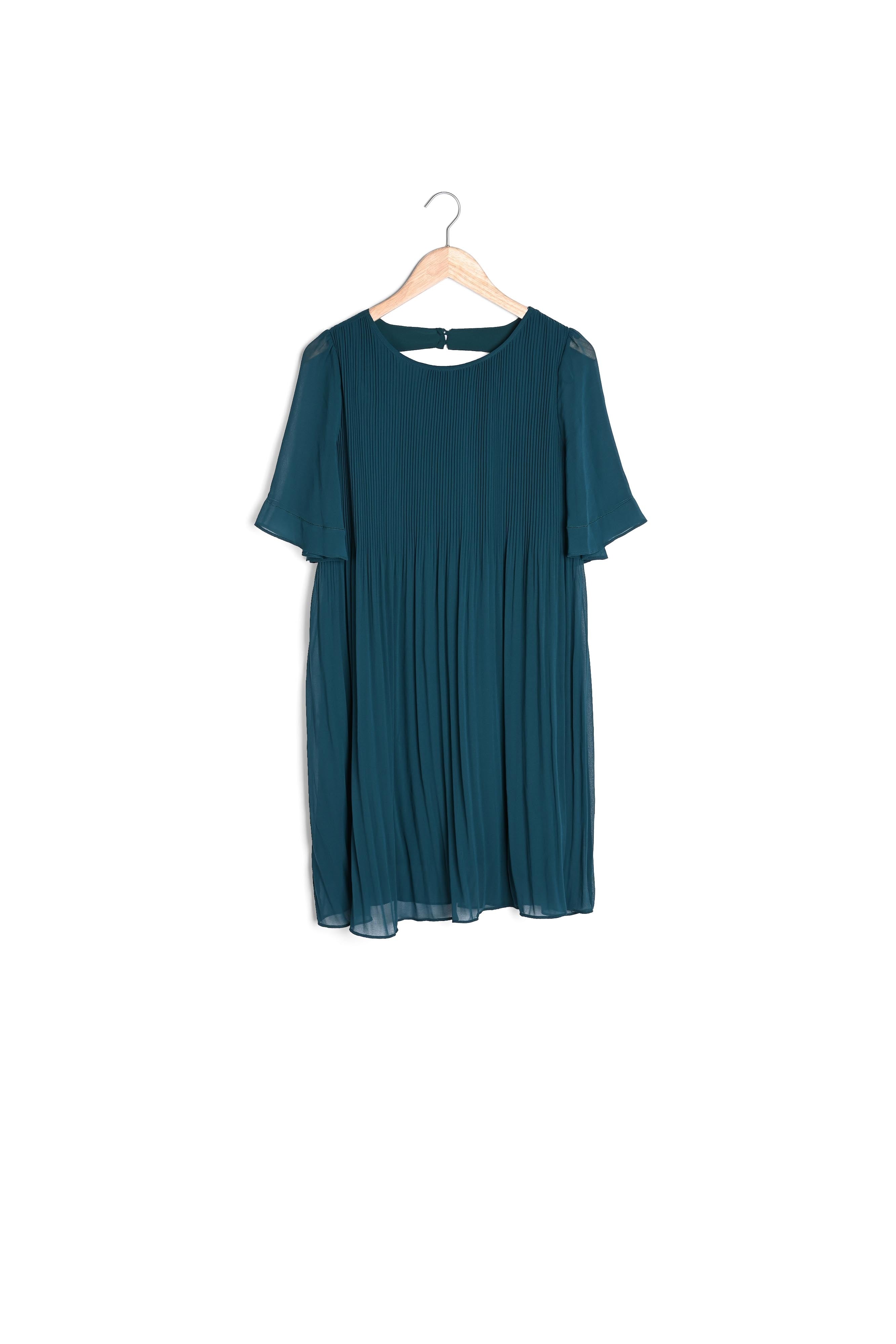 Robe verte plissée Coralia Faume - seconde main