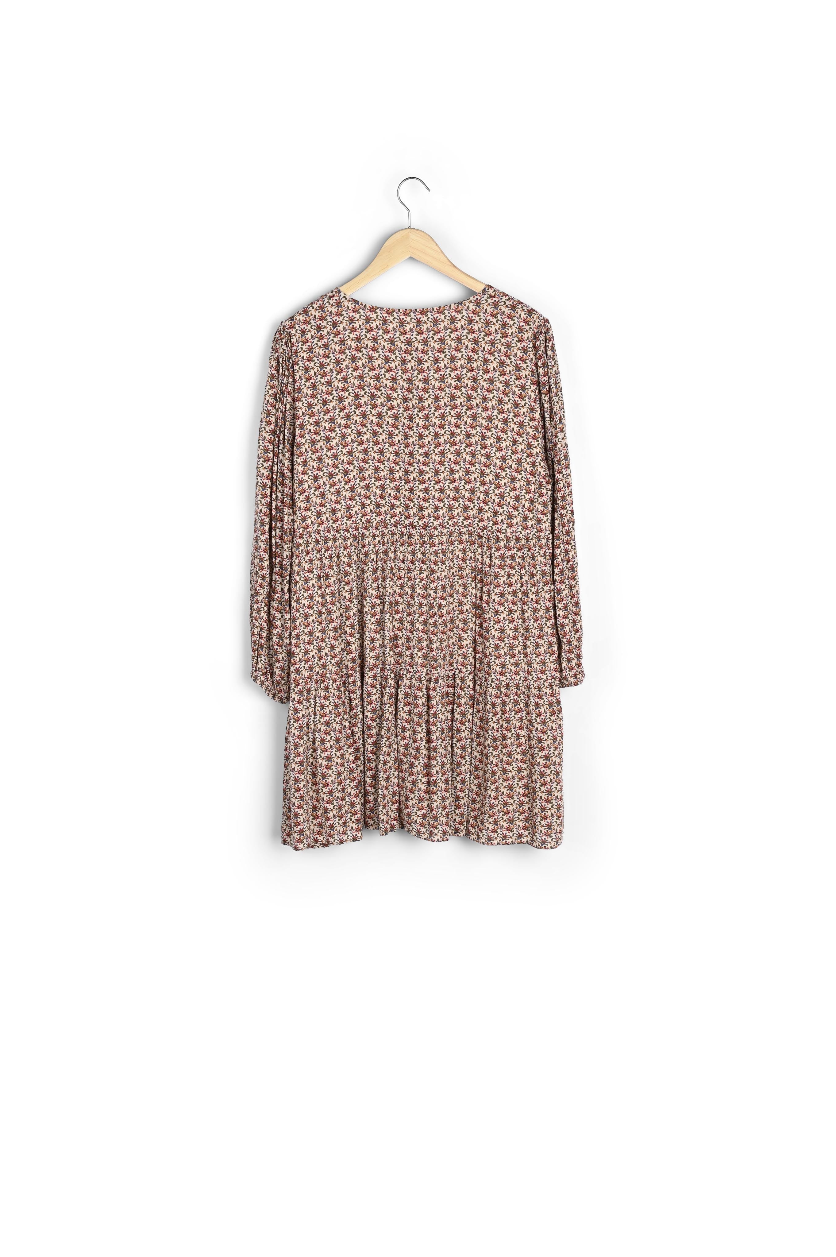 Robe courte imprimée beige et rouge Houston Faume - seconde main