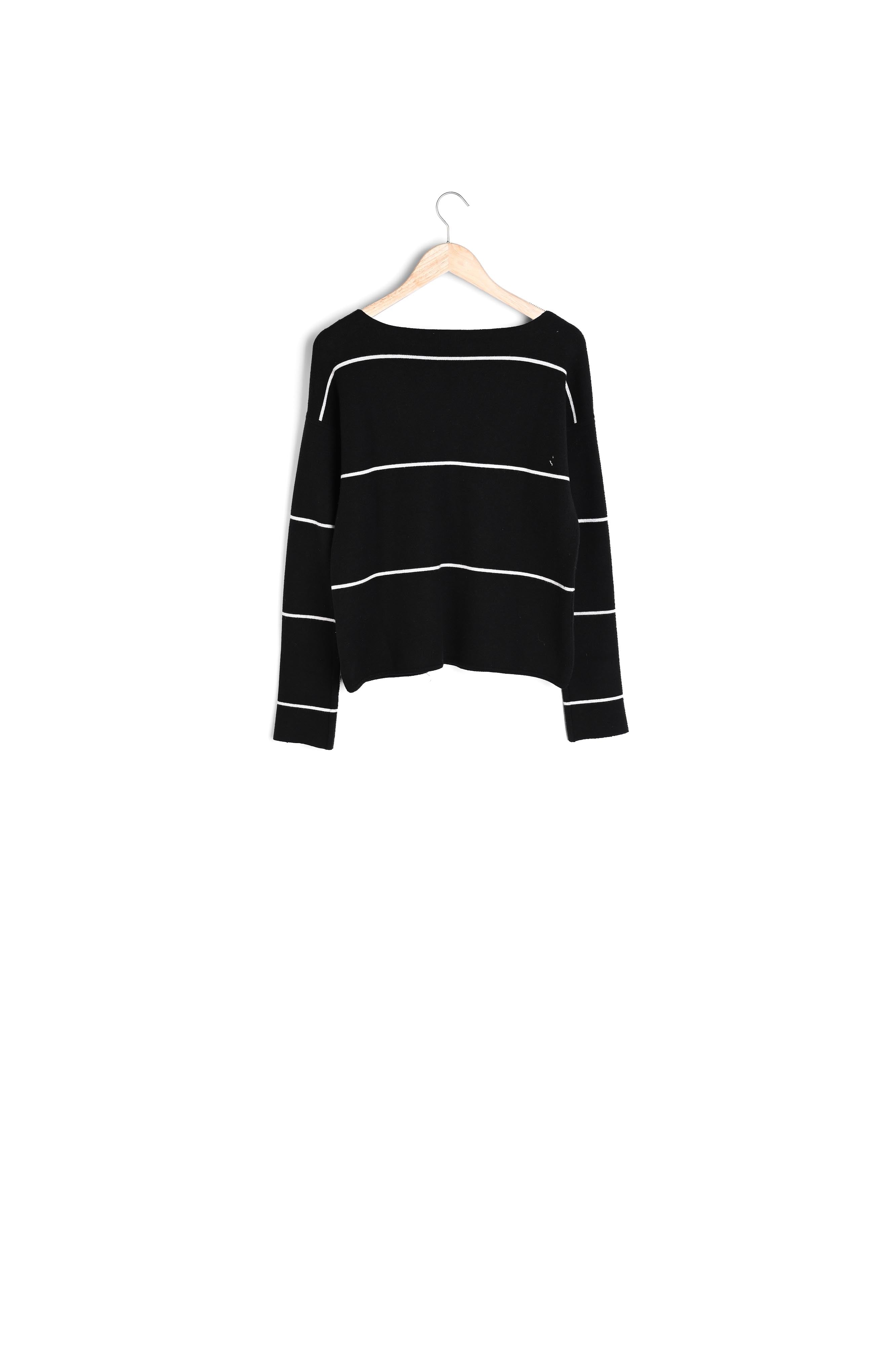 Pull noir rayé Face Faume - seconde main