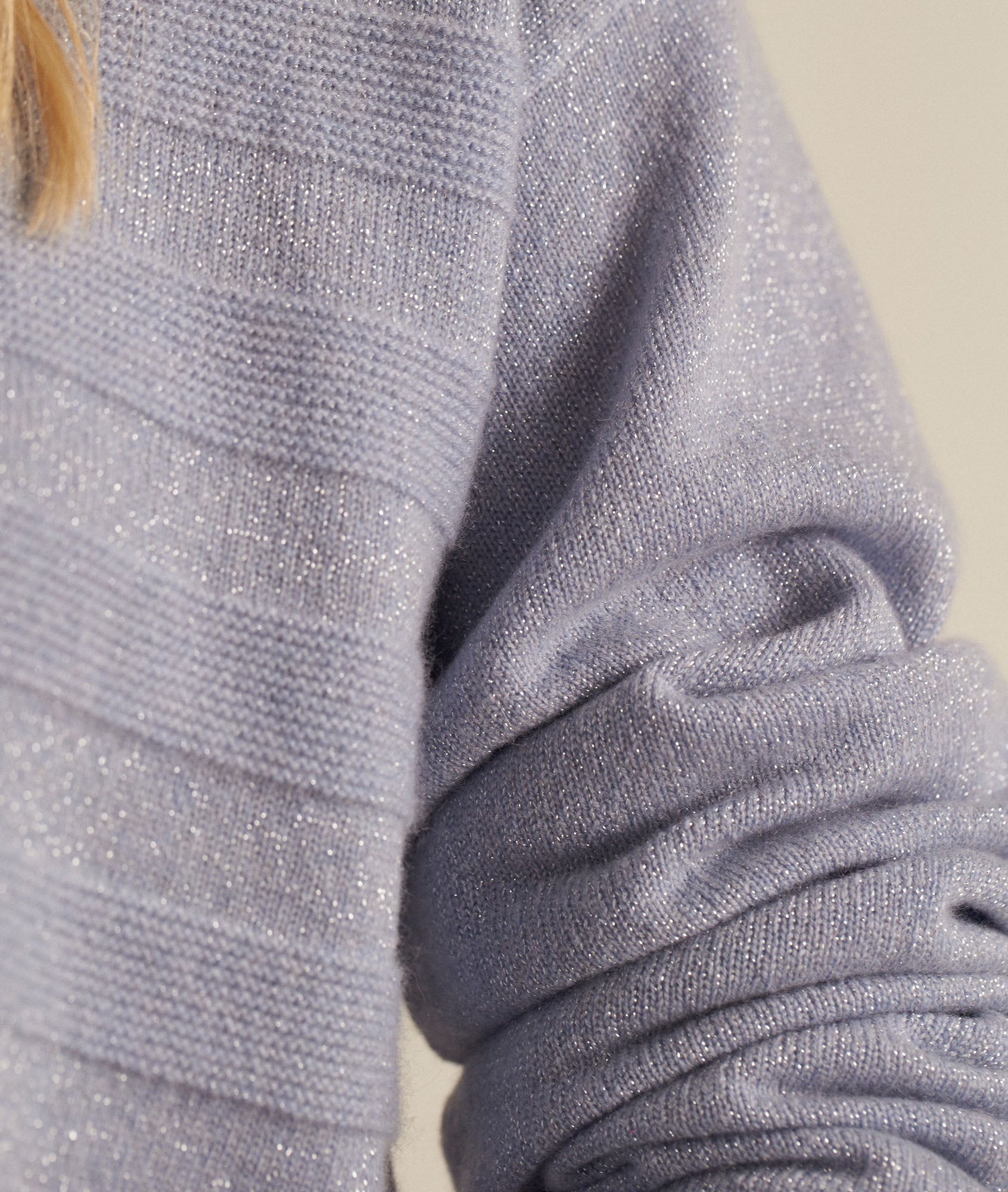 Pull en cachemire recyclé 2 fils bleu ciel Bettany Faume - seconde main