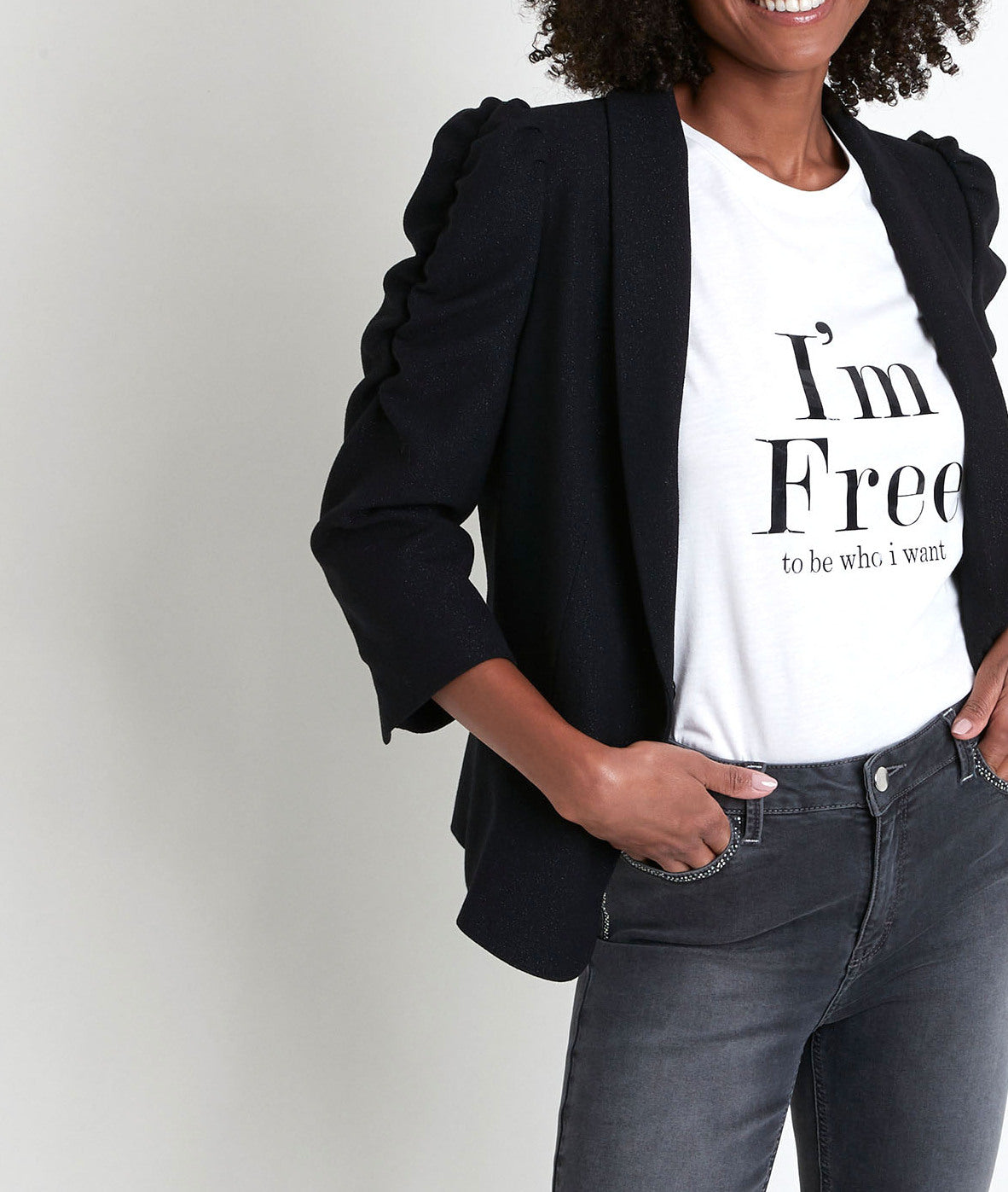 Veste noire lurex Perline Faume - seconde main