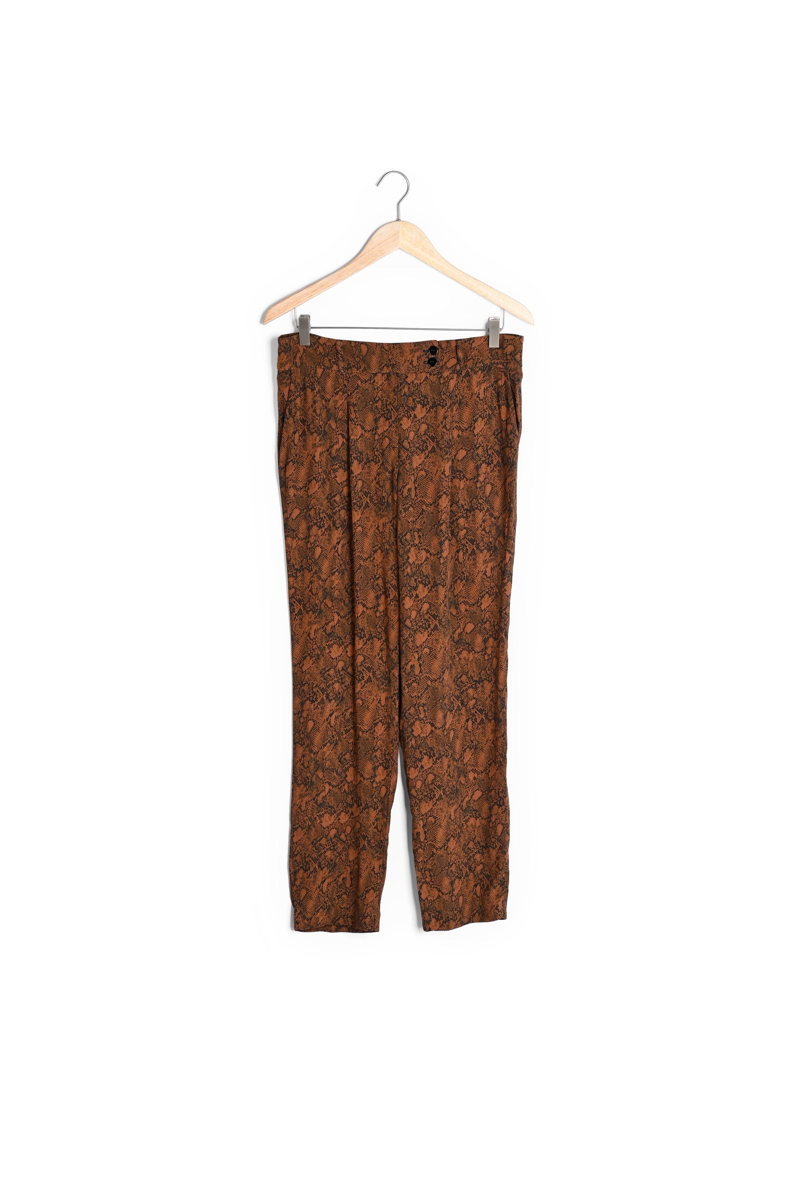 Pantalon acajou imprimé serpent Gerende Faume - seconde main