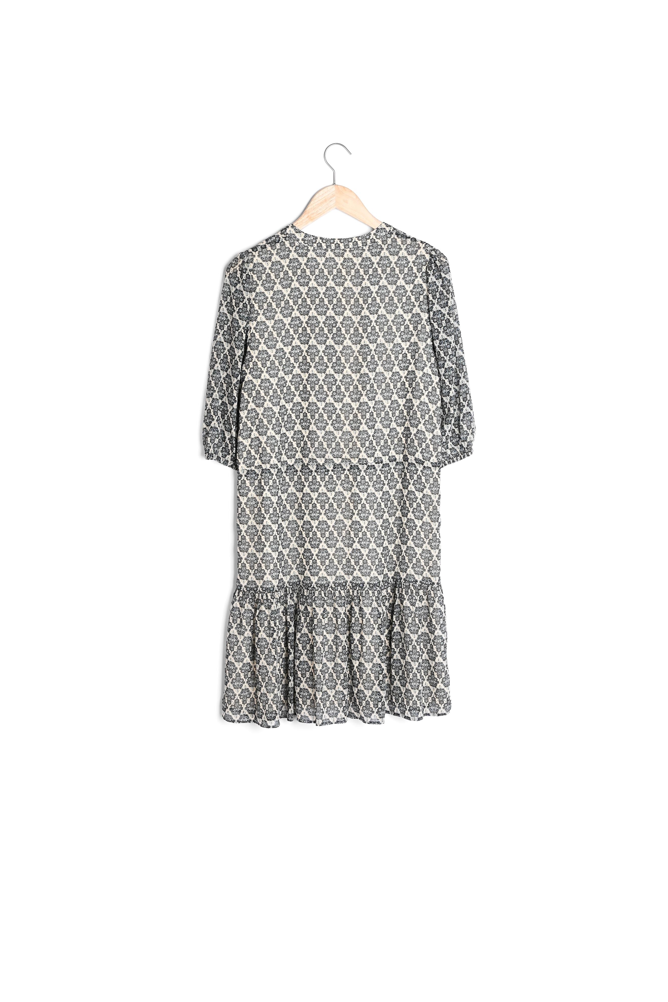 Robe mi-longue imprimée écrue Horia Faume - seconde main