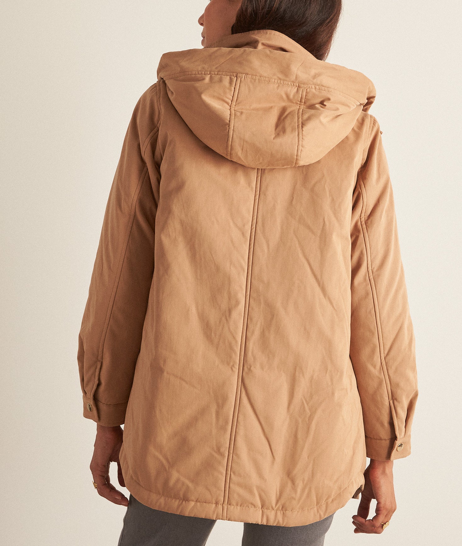 Parka courte à capuche beige Mélie Faume - seconde main