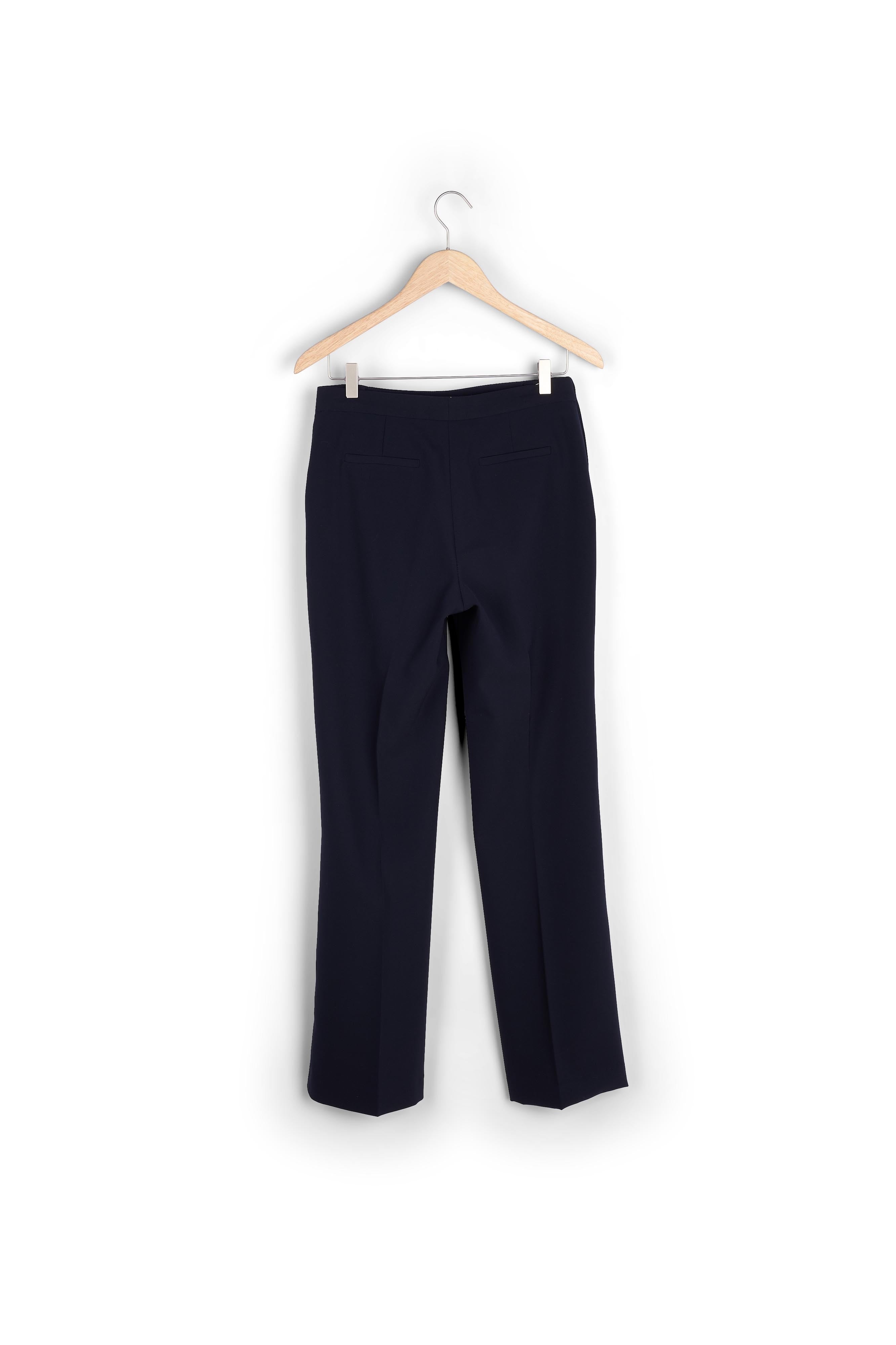 Pantalon de tailleur en microfibre marine David Faume - seconde main