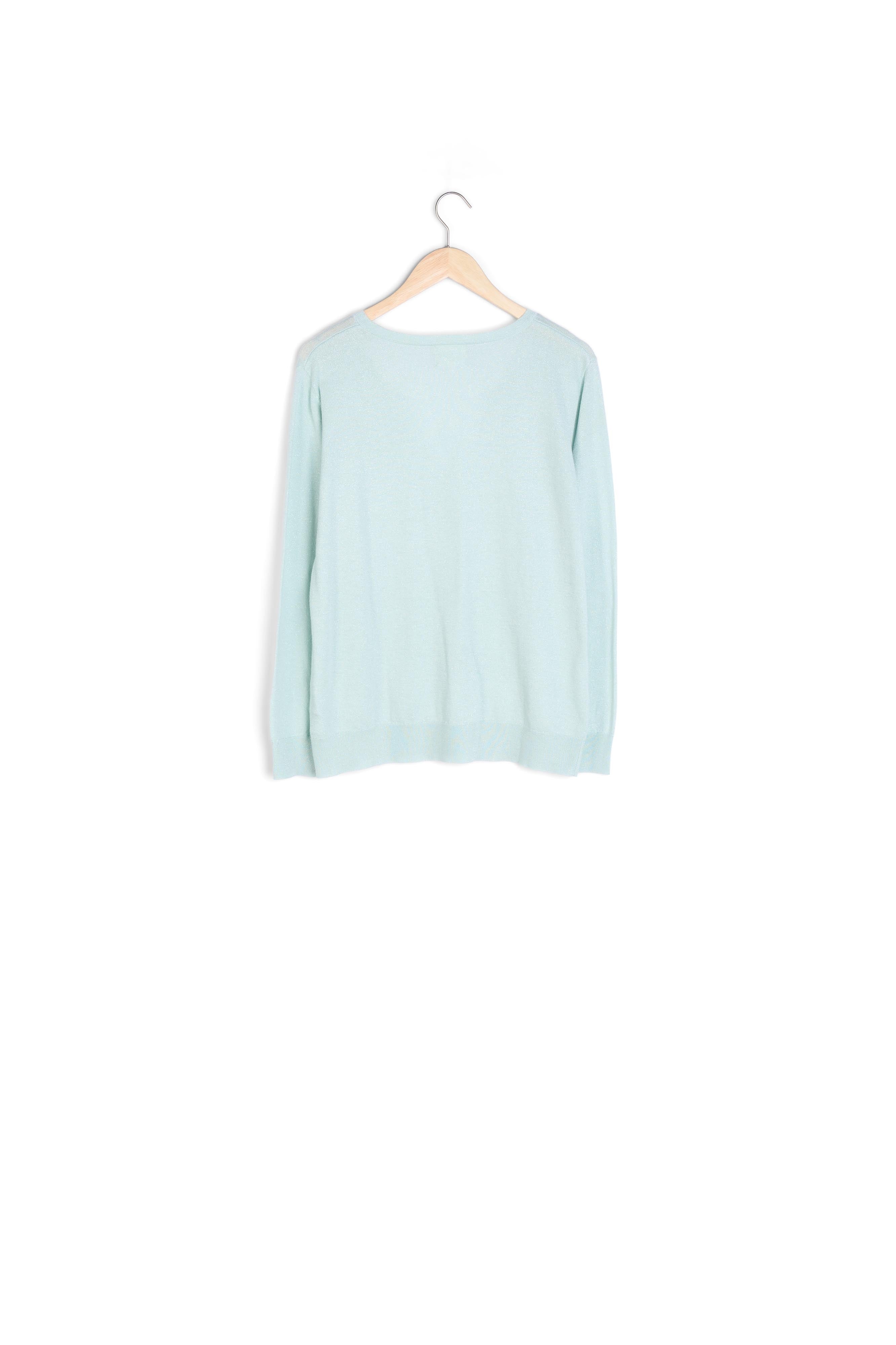 Pull en maille fine à col tunisien jade Travys Faume - seconde main