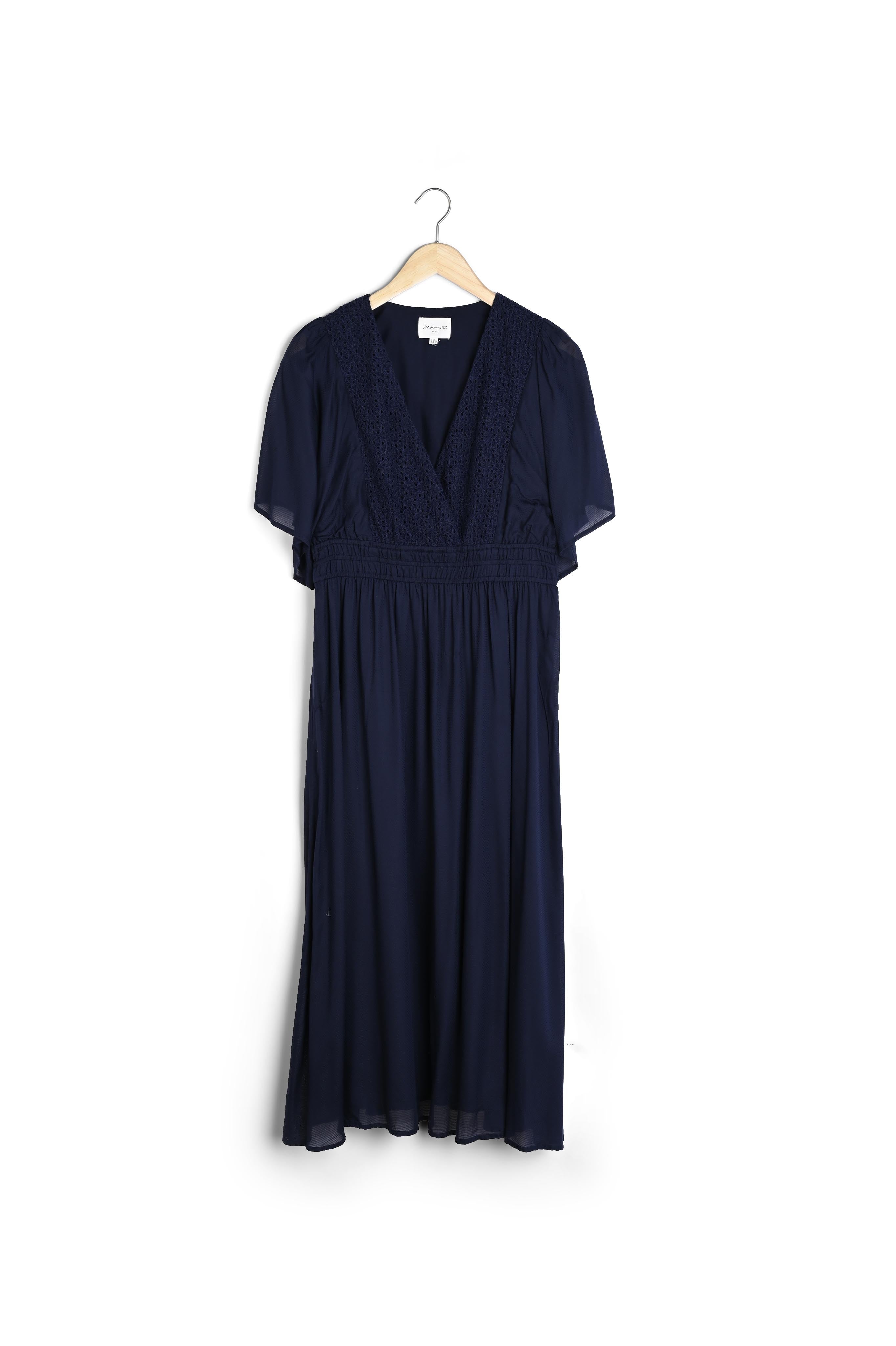 Robe bleue brodée Lauretta Faume - seconde main
