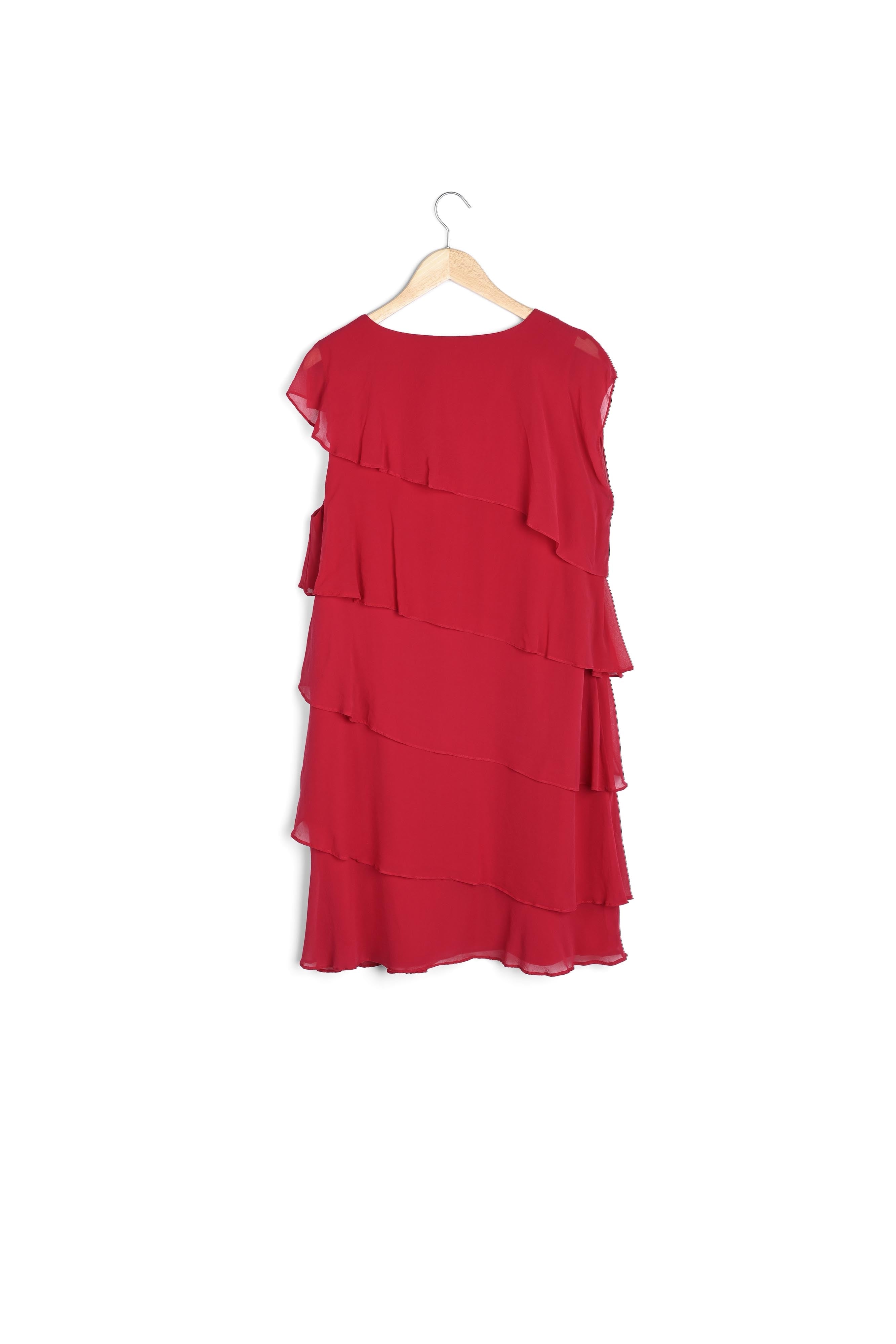 Robe rouge en soie à volants Oly Faume - seconde main