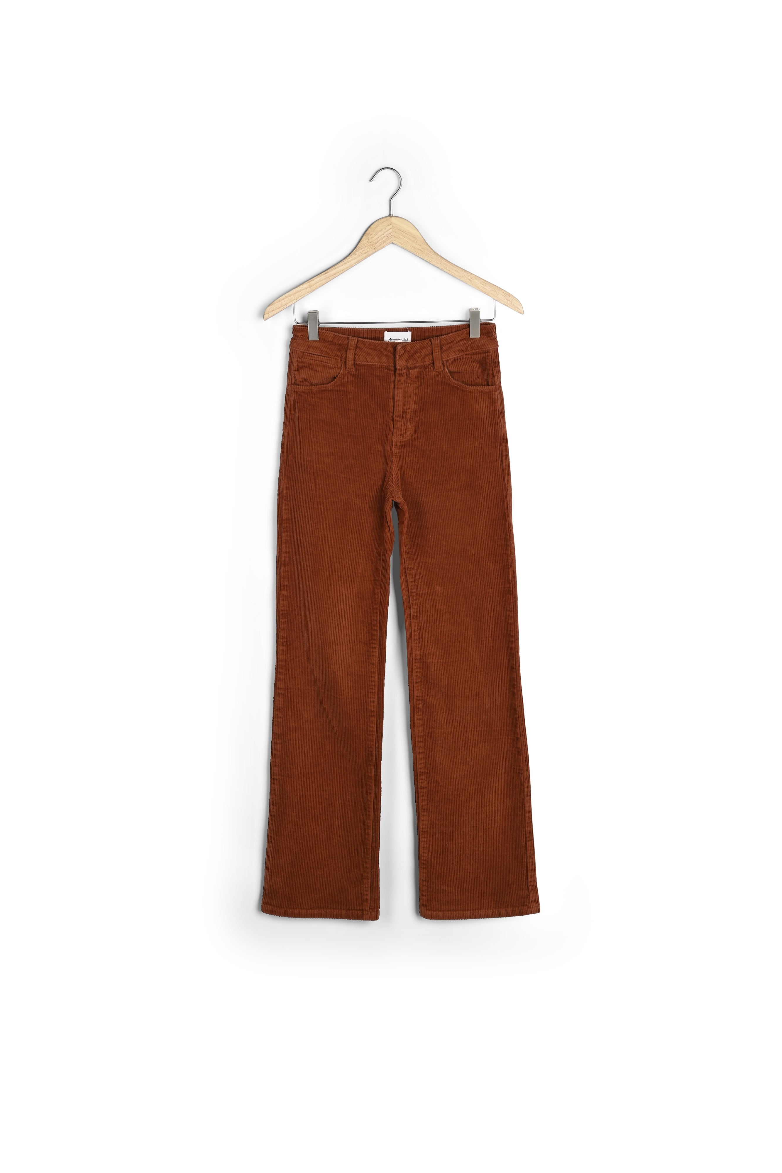 Pantalon flare en velours côtelé brique Fidji Faume - seconde main