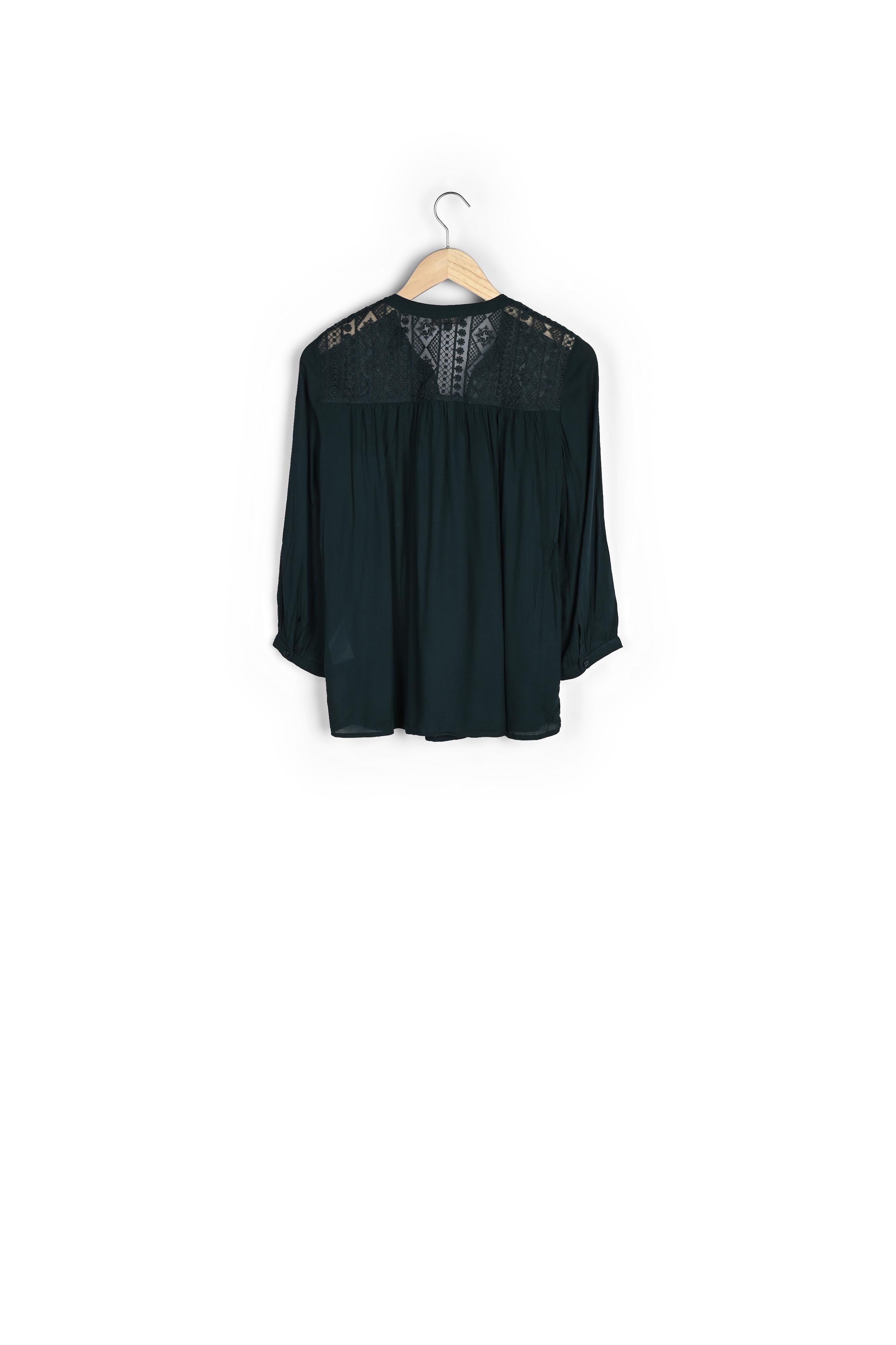 Blouse vert foncé dentelle Veracine Faume - seconde main