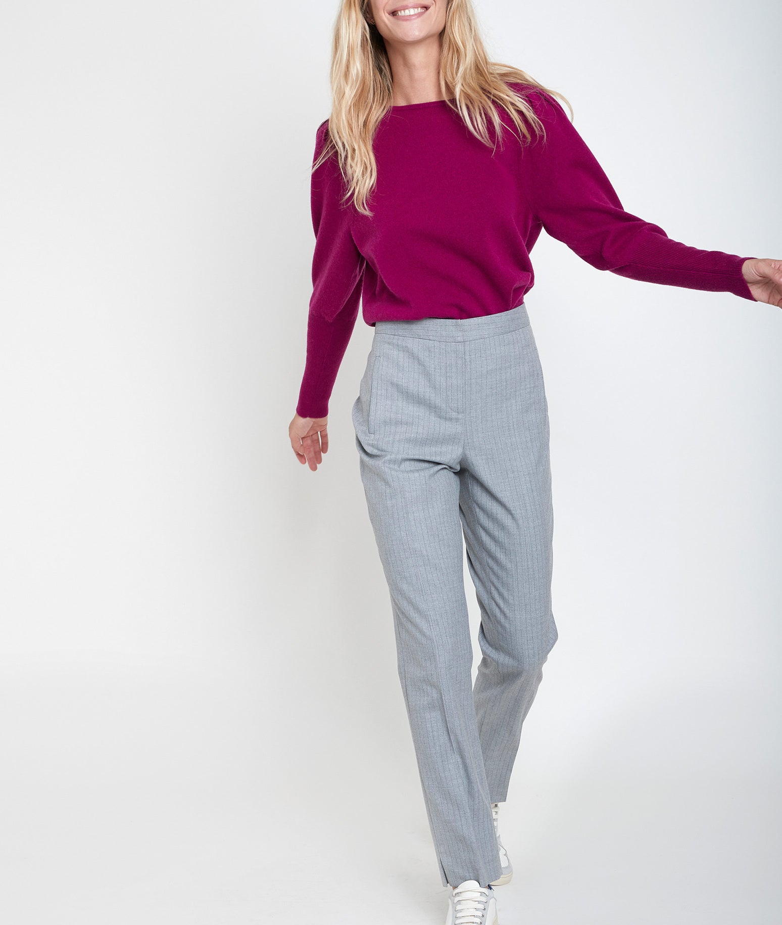 Pantalon cigarette rayé Lara Faume - seconde main