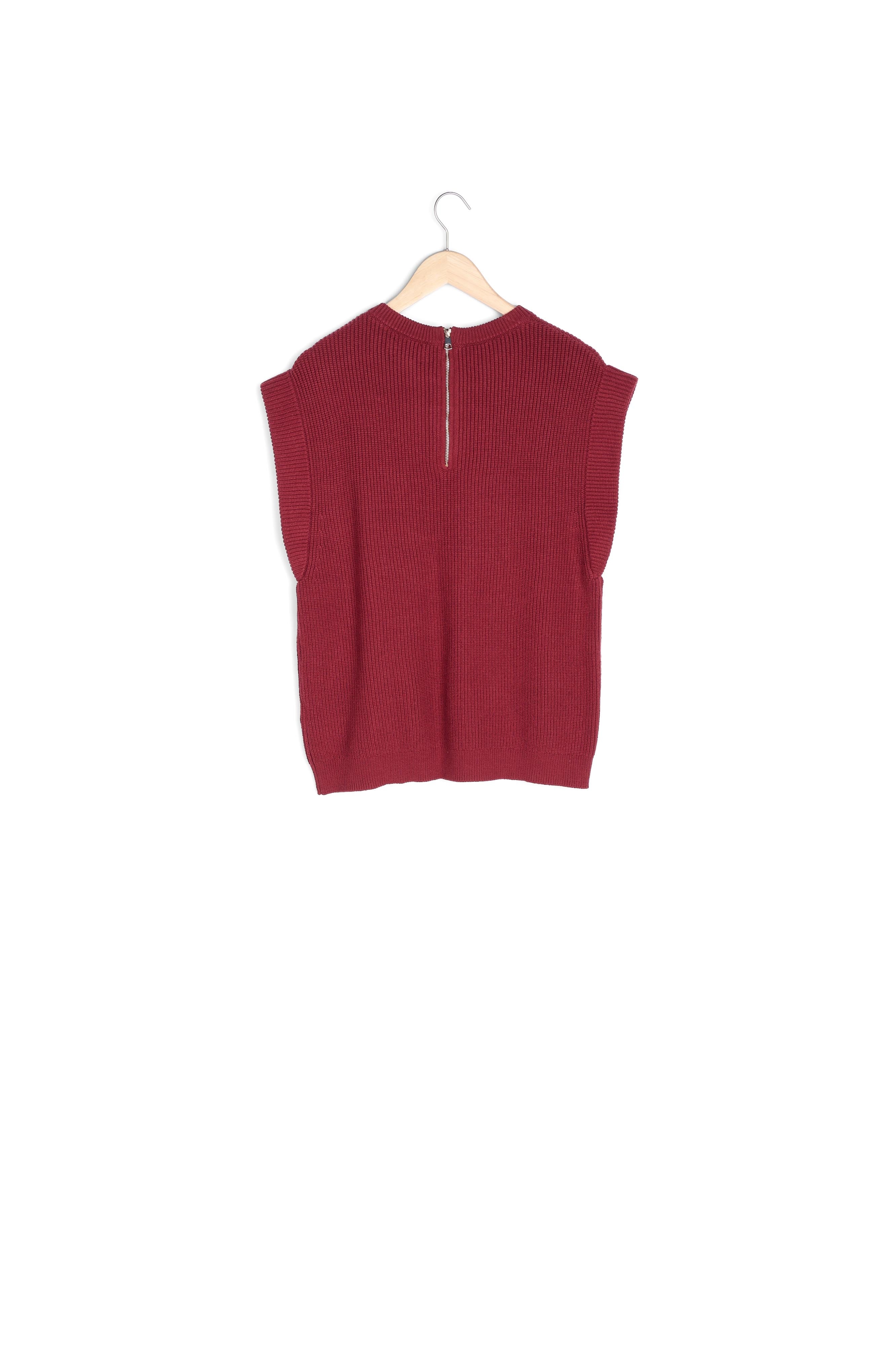 Pull sans manches en viscose EcoVero grenat Bill Faume - seconde main