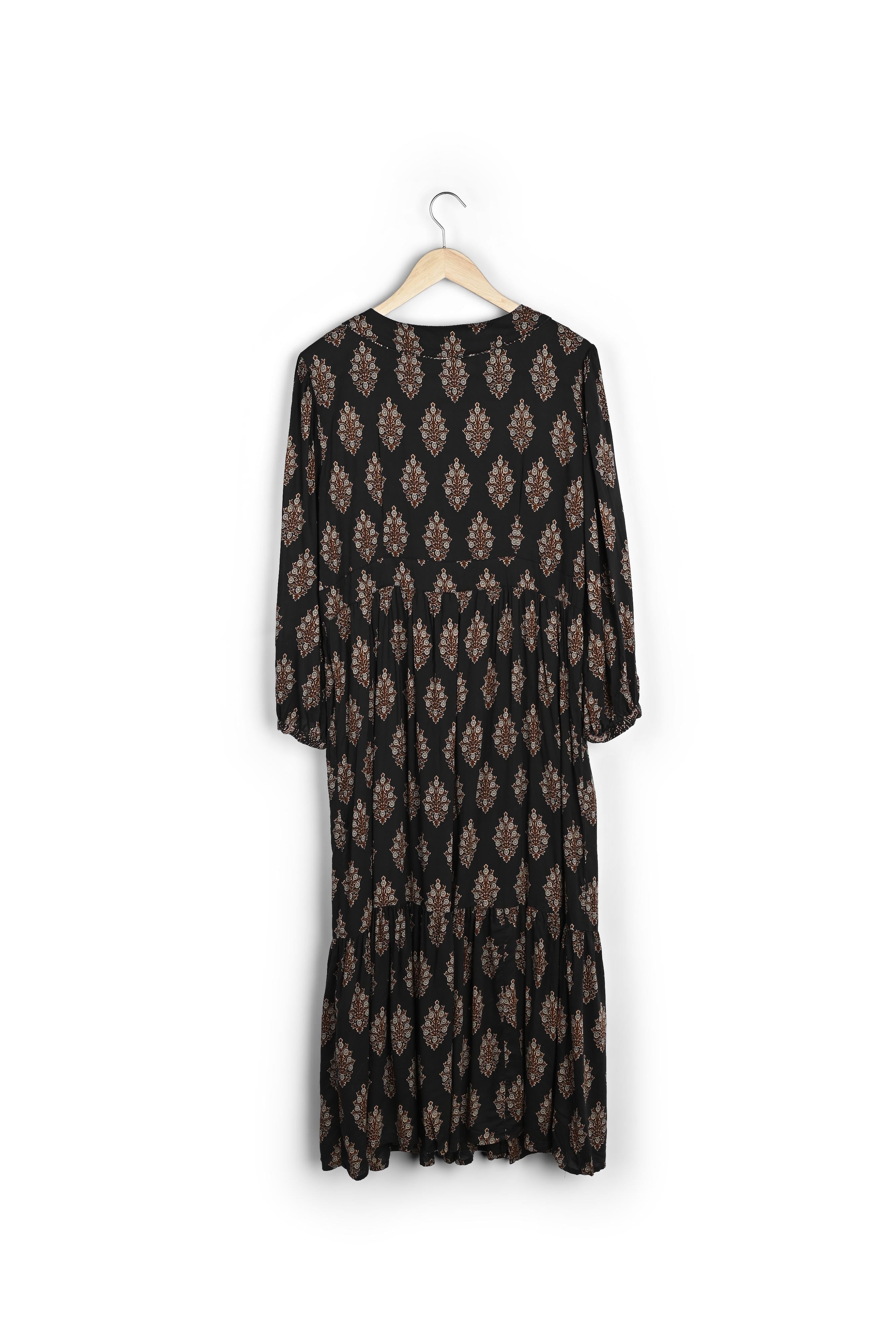 Robe longue imprimée noire HUDINE Faume - seconde main