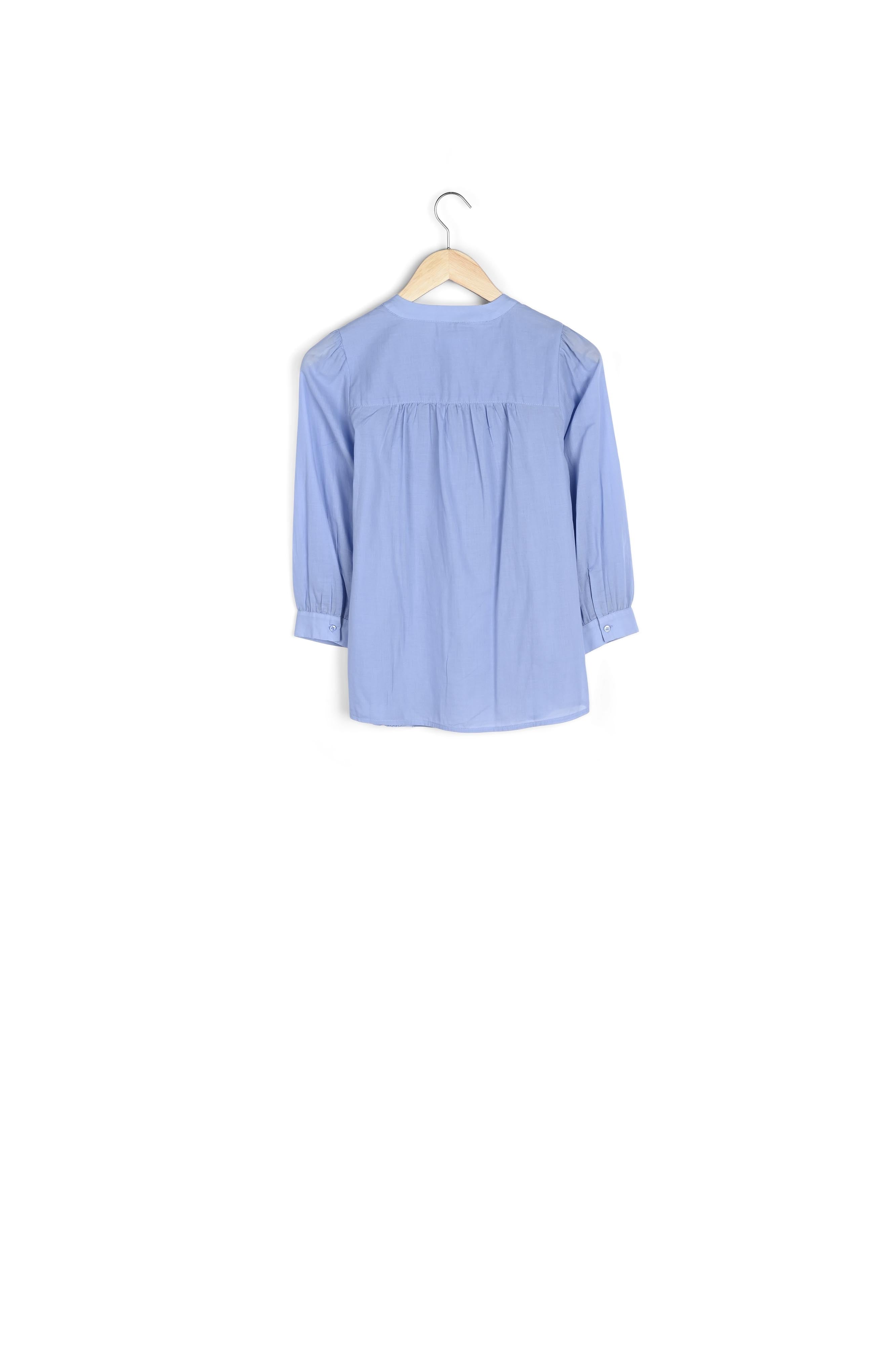 Blouse en coton et dentelle bleue ciel Thiago Faume - seconde main