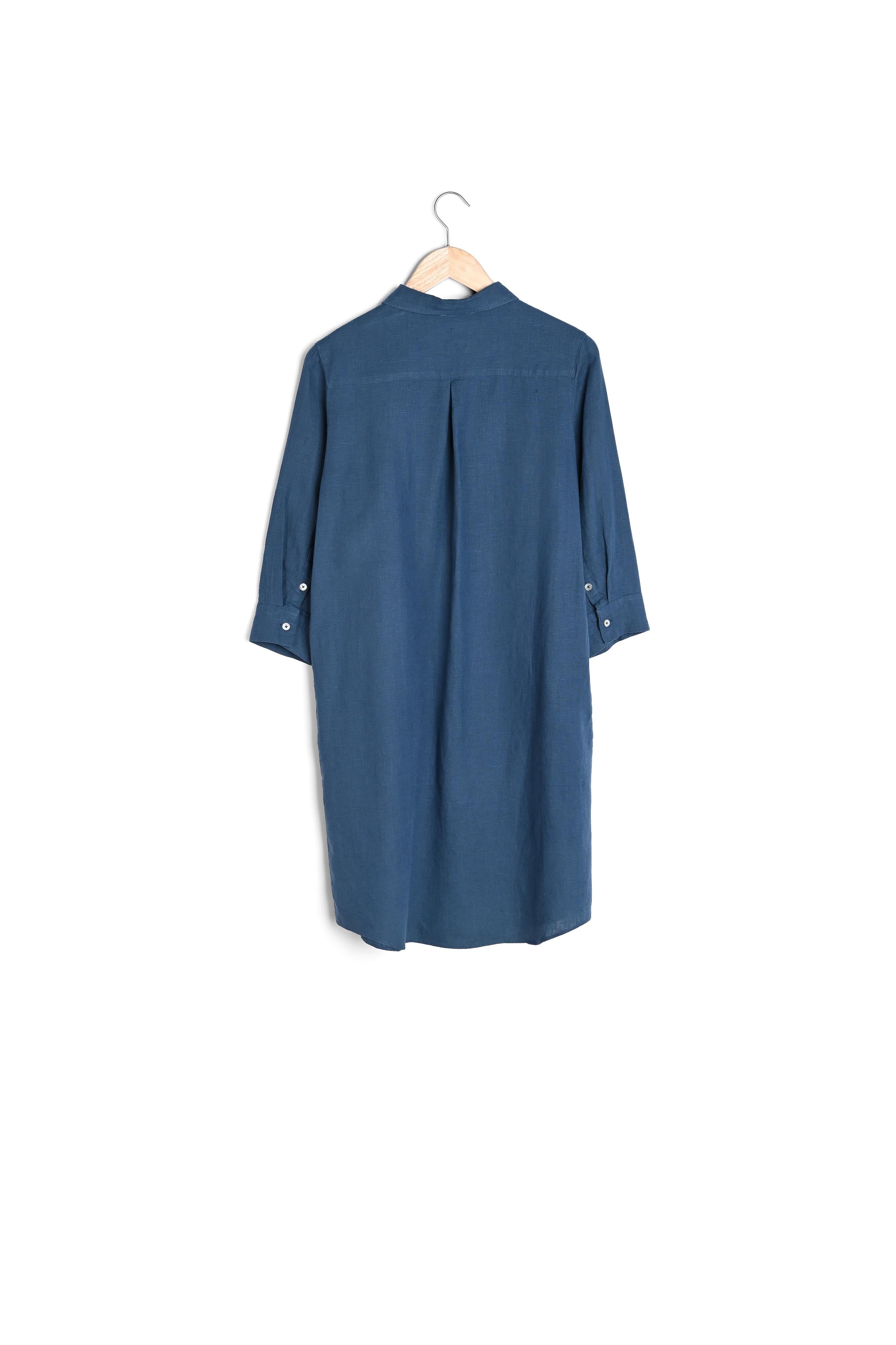 Robe chemise en lin indigo Celine Faume - seconde main