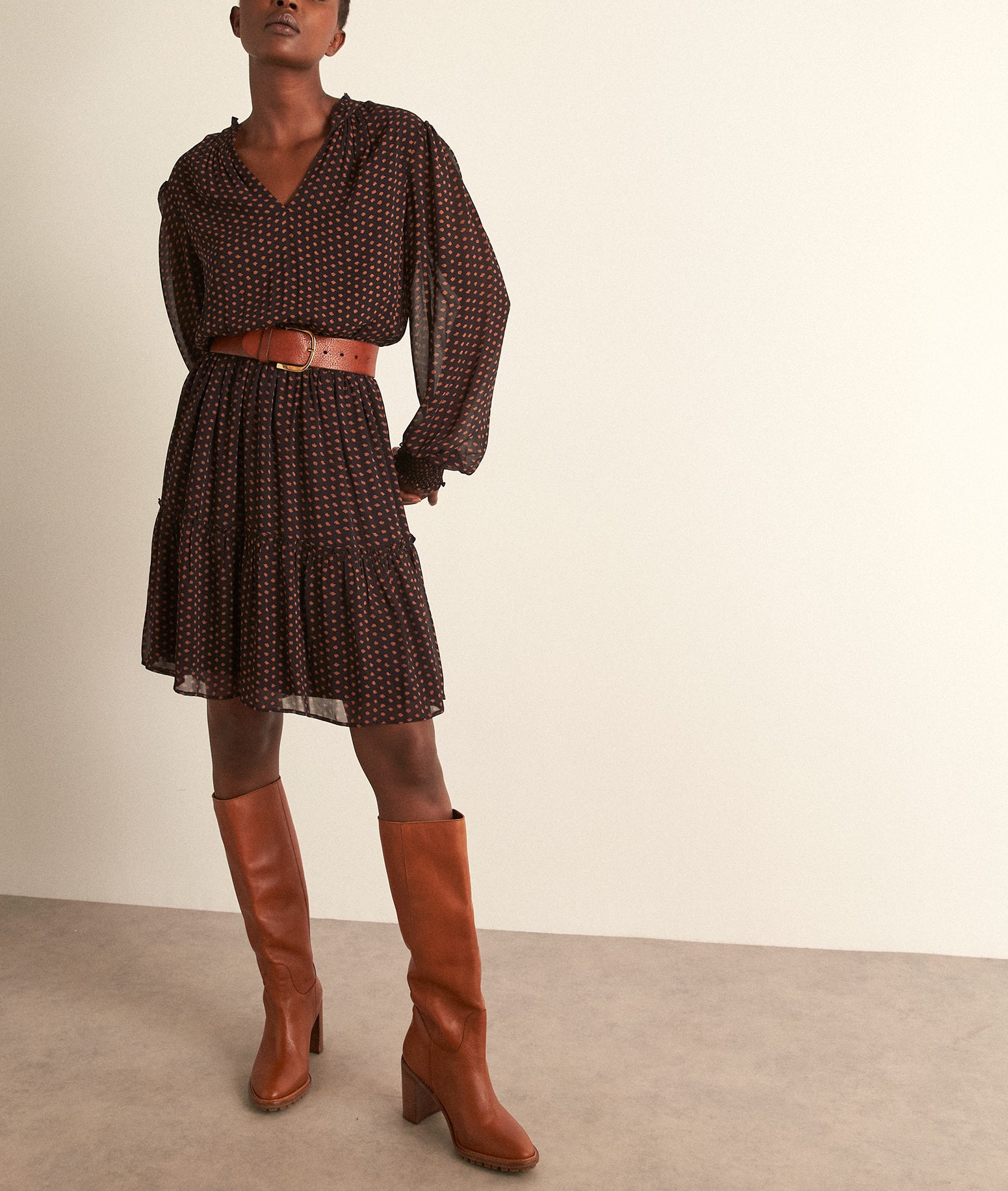 Robe courte imprimée marine Homega Faume - seconde main