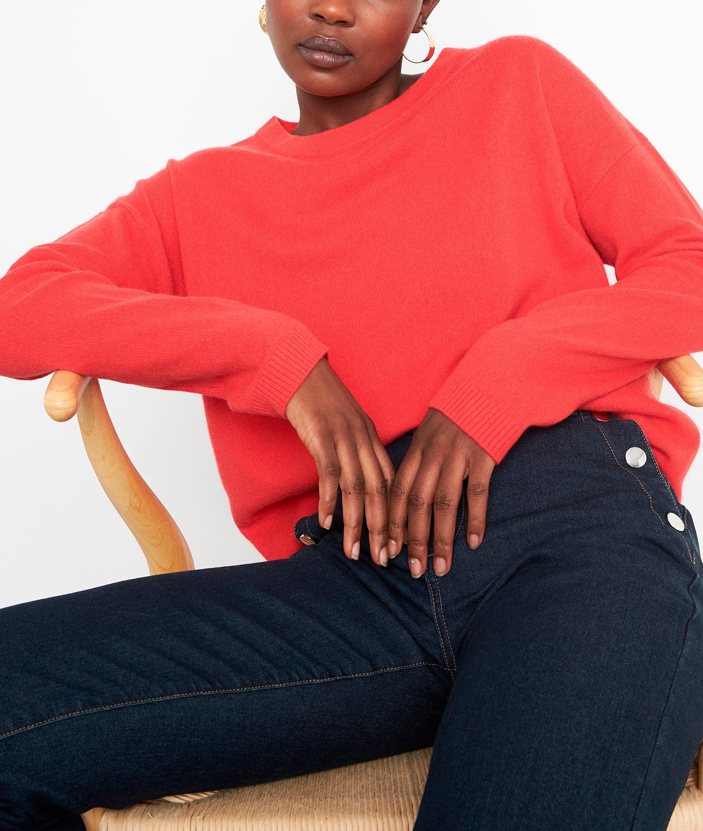 Pull en cachemire recyclé rouge Timeo Faume - seconde main