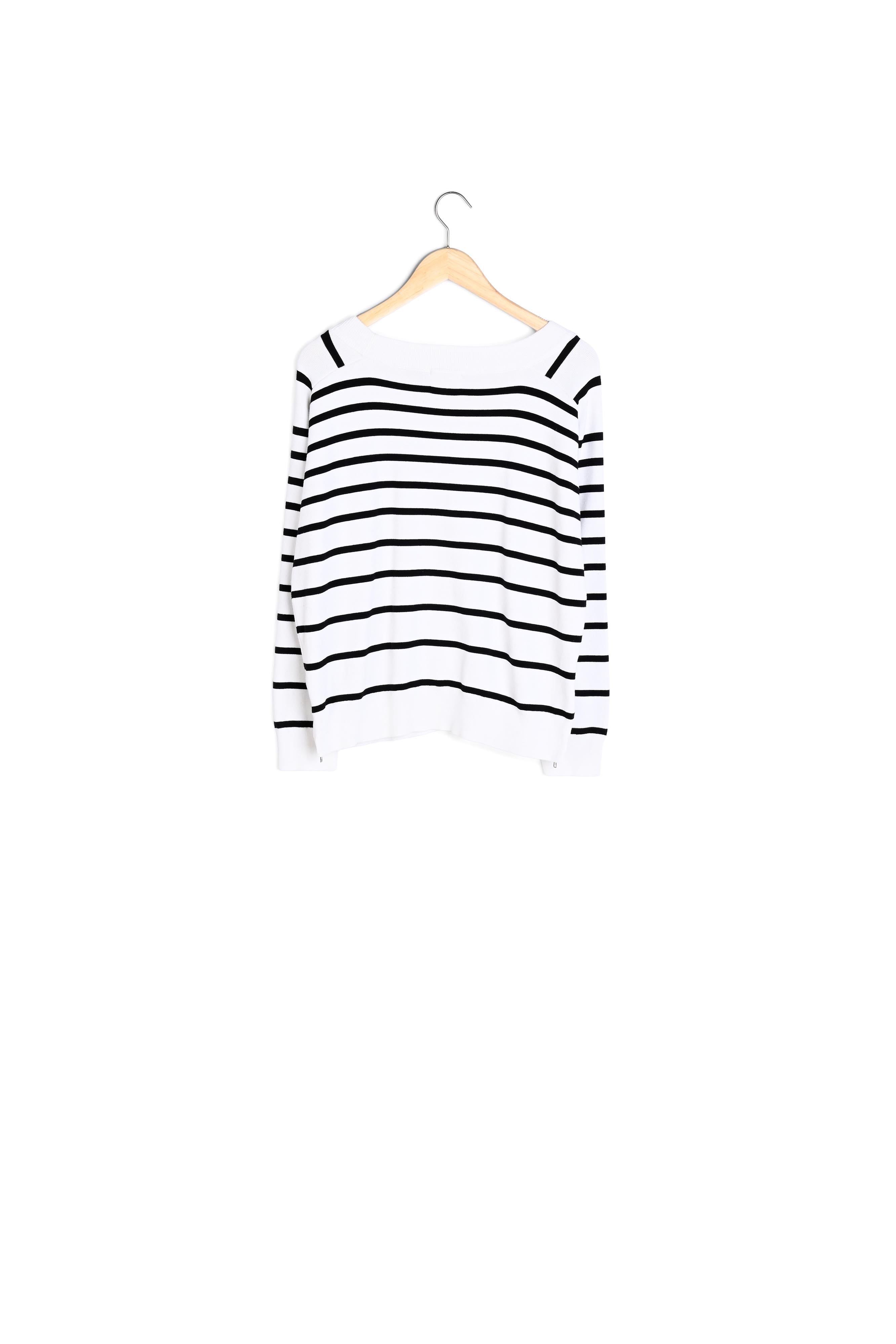 Pull marinière en viscose EcoVero blanche Paolino Faume - seconde main