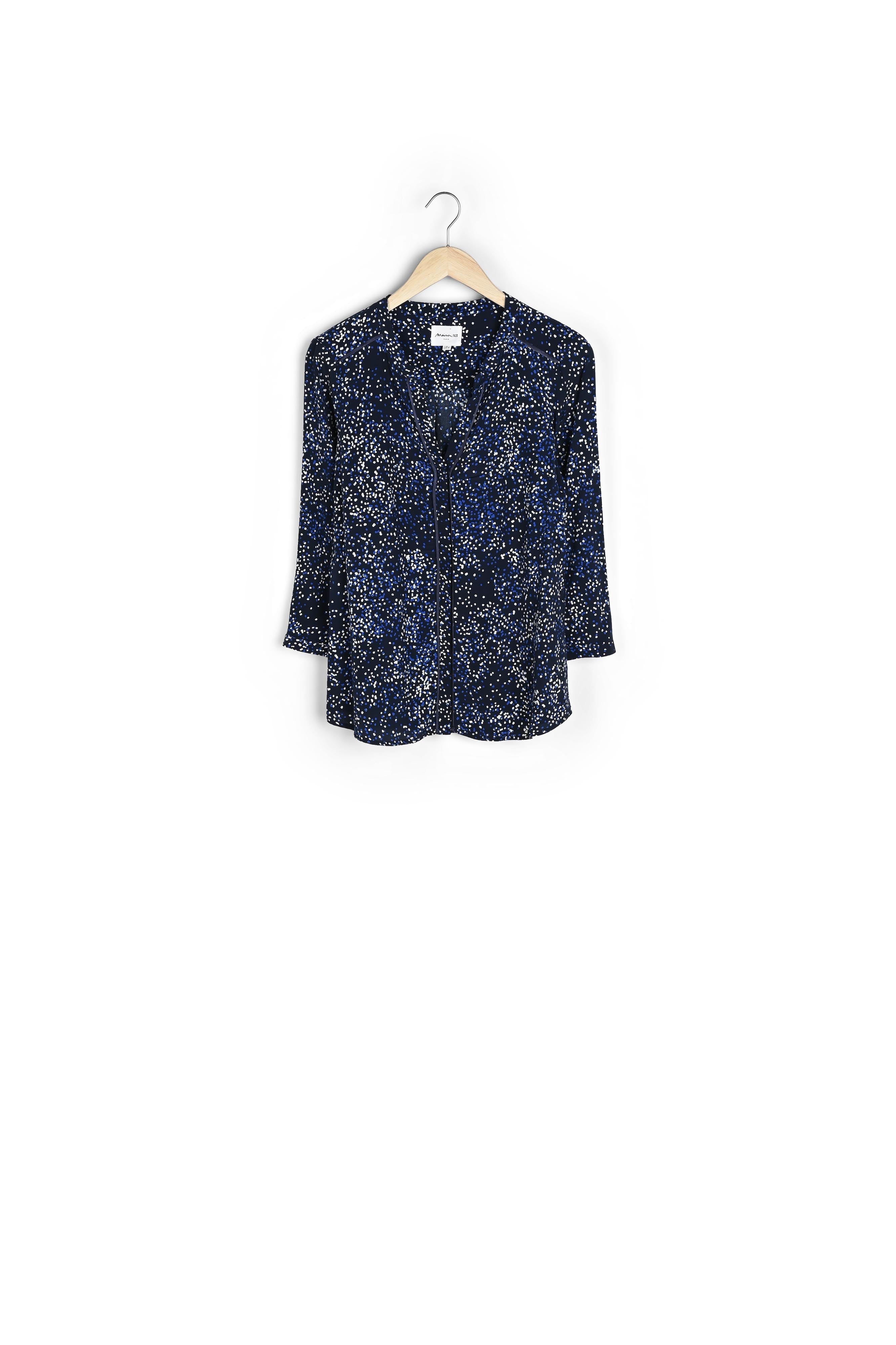 Blouse marine imprimée Arletty Faume - seconde main