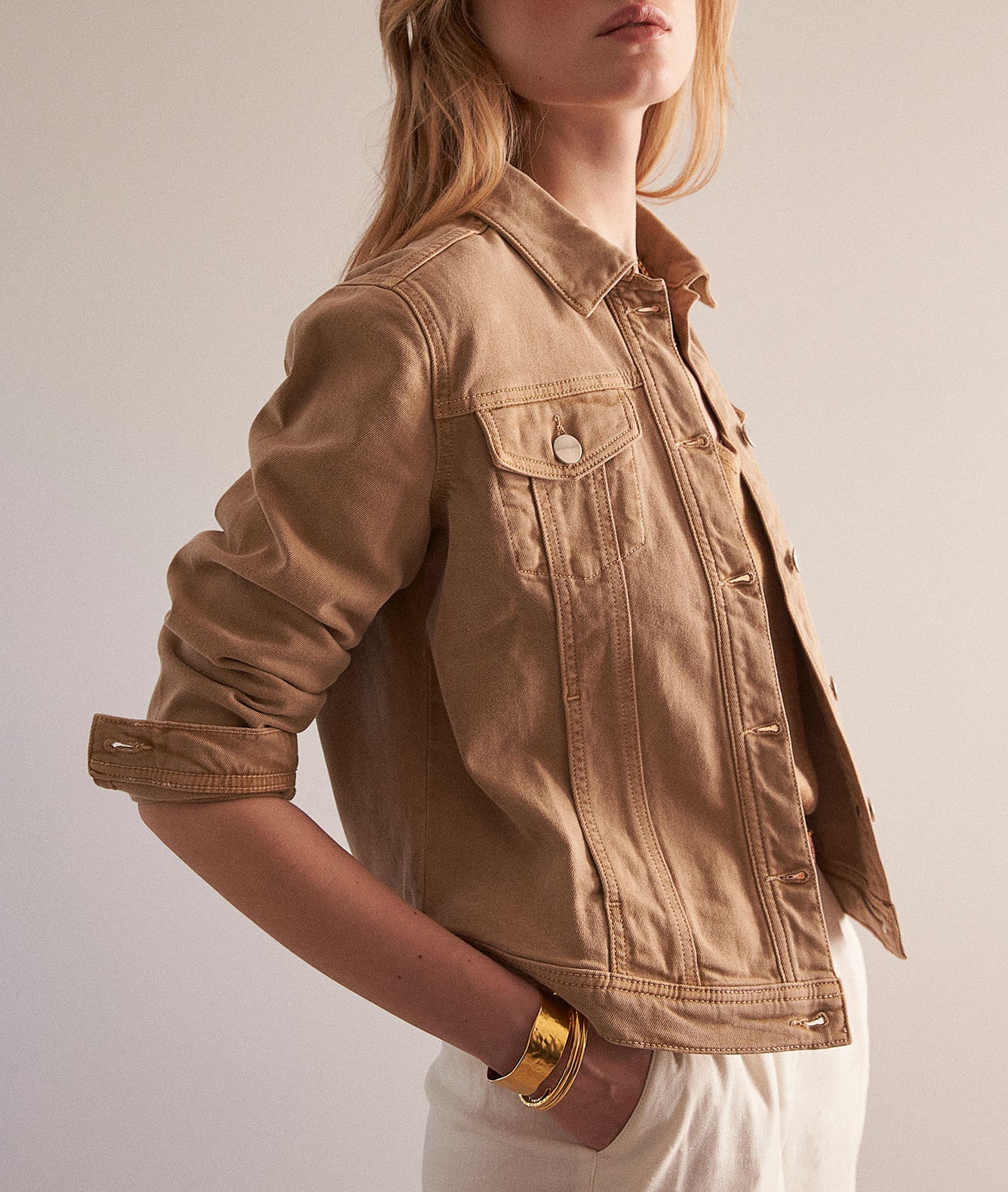 Blouson en coton recyclé beige Fame Faume - seconde main