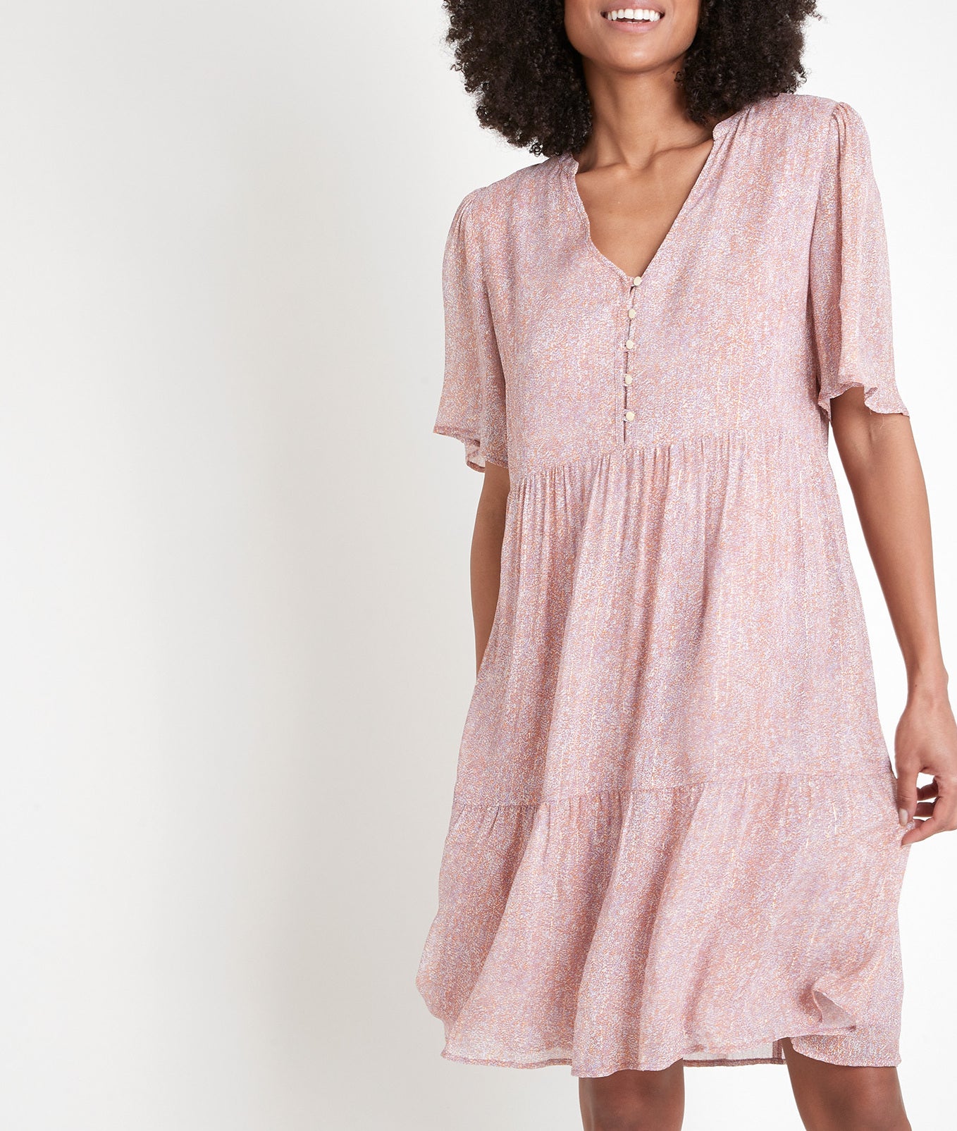 Robe imprimée lurex Laure Faume - seconde main