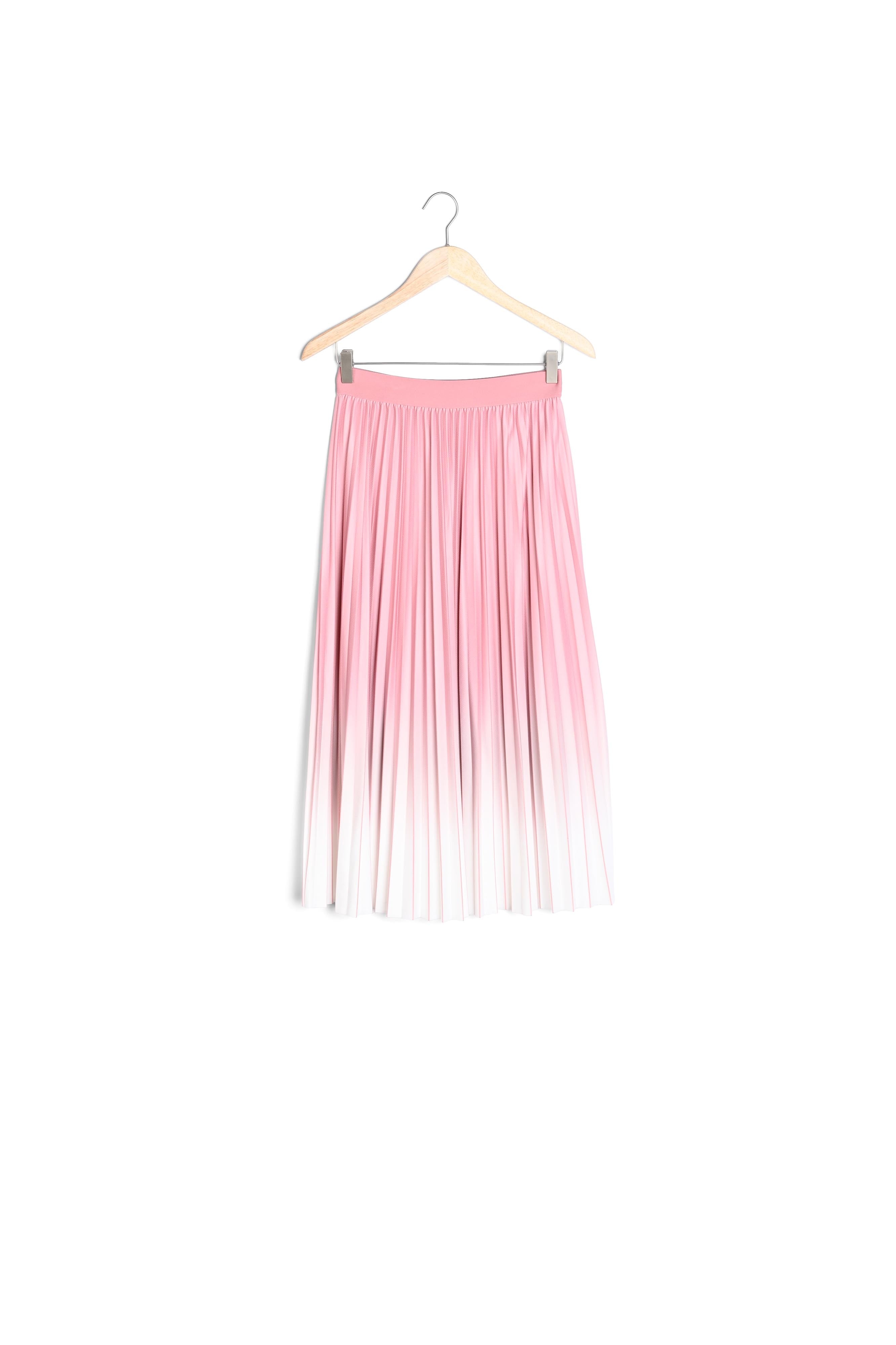 Jupe mi-longue plissée rose poudre Darcy Faume - seconde main