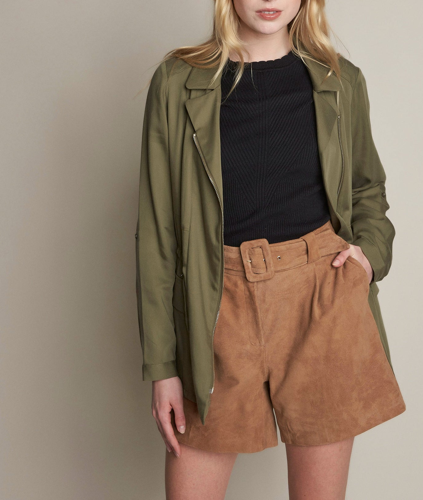 Veste kaki en tencel Lucie Faume - seconde main